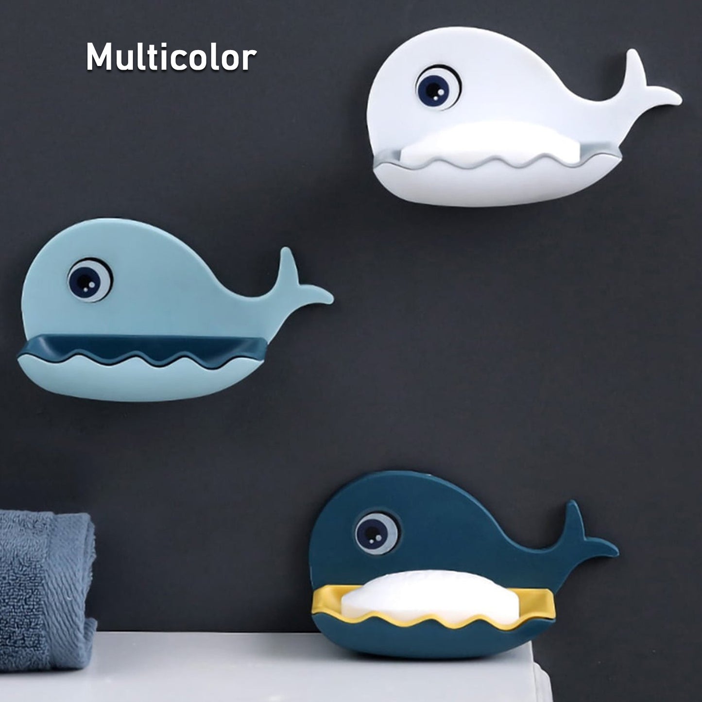 Fish Shape Double Layer Adhesive Waterproof Wall Mounted Soap Bar Holder Stand Rack For Bathroom Shower Wall Kitchen - Happy Price - Image 7