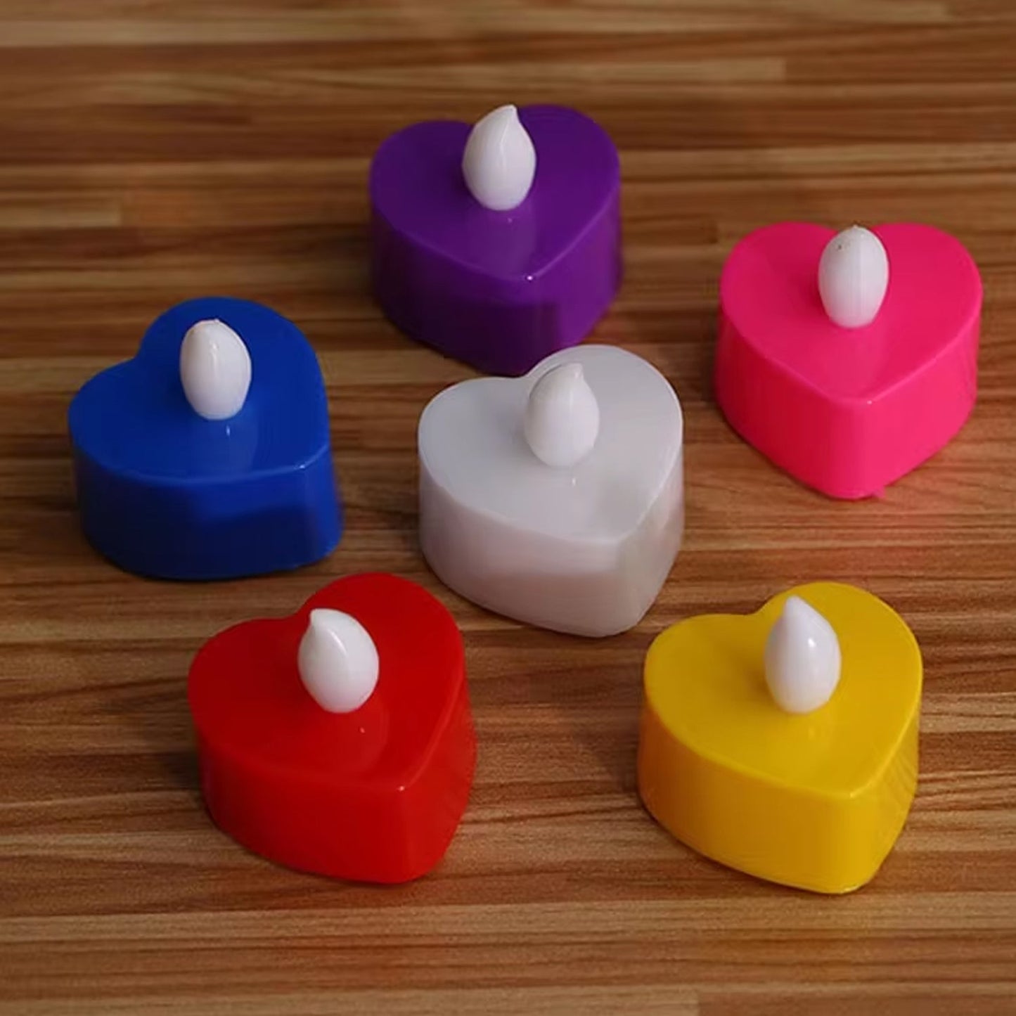 Led Tealights Smokeless Plastic Decorative Candles (Pack Of 6  Multicolor) - Happy Price - Image 3