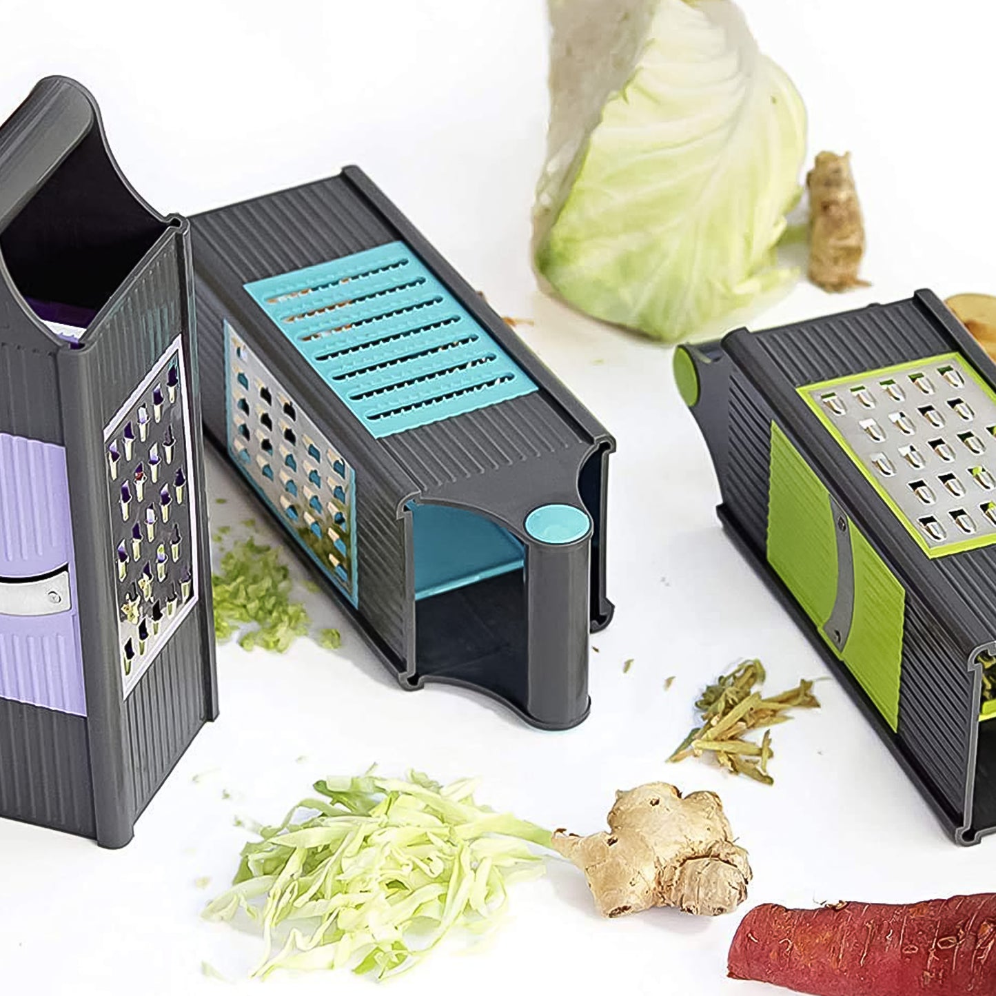 Steel And Plastic 4 In 1 Vegetable  Fruit Slicer Grater  Slicer (1 Pc) - Happy Price - Image 4