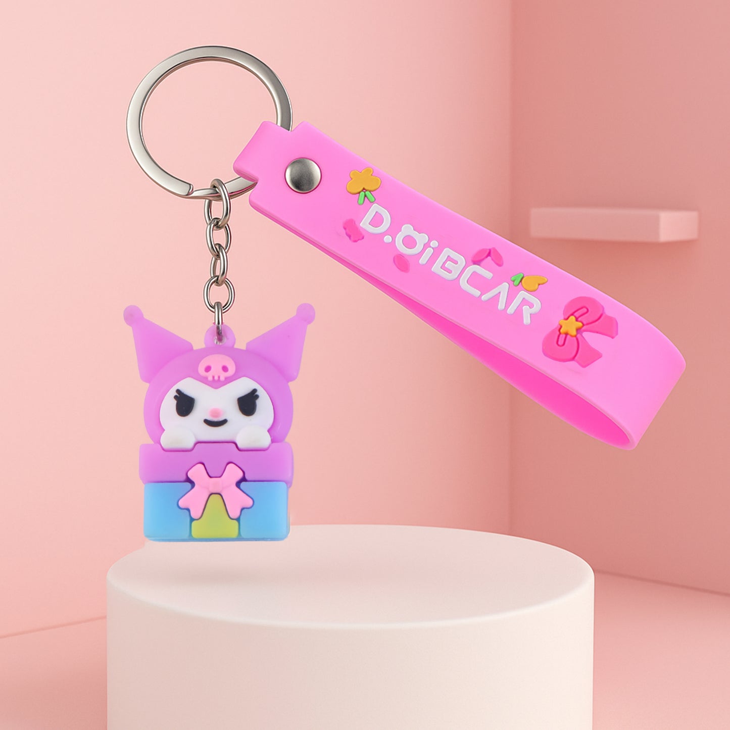 Cute Cartoon Silicone 3d Key Chain With Metal Hook  Strap (Pack Of 1) - Happy Price - Image 3