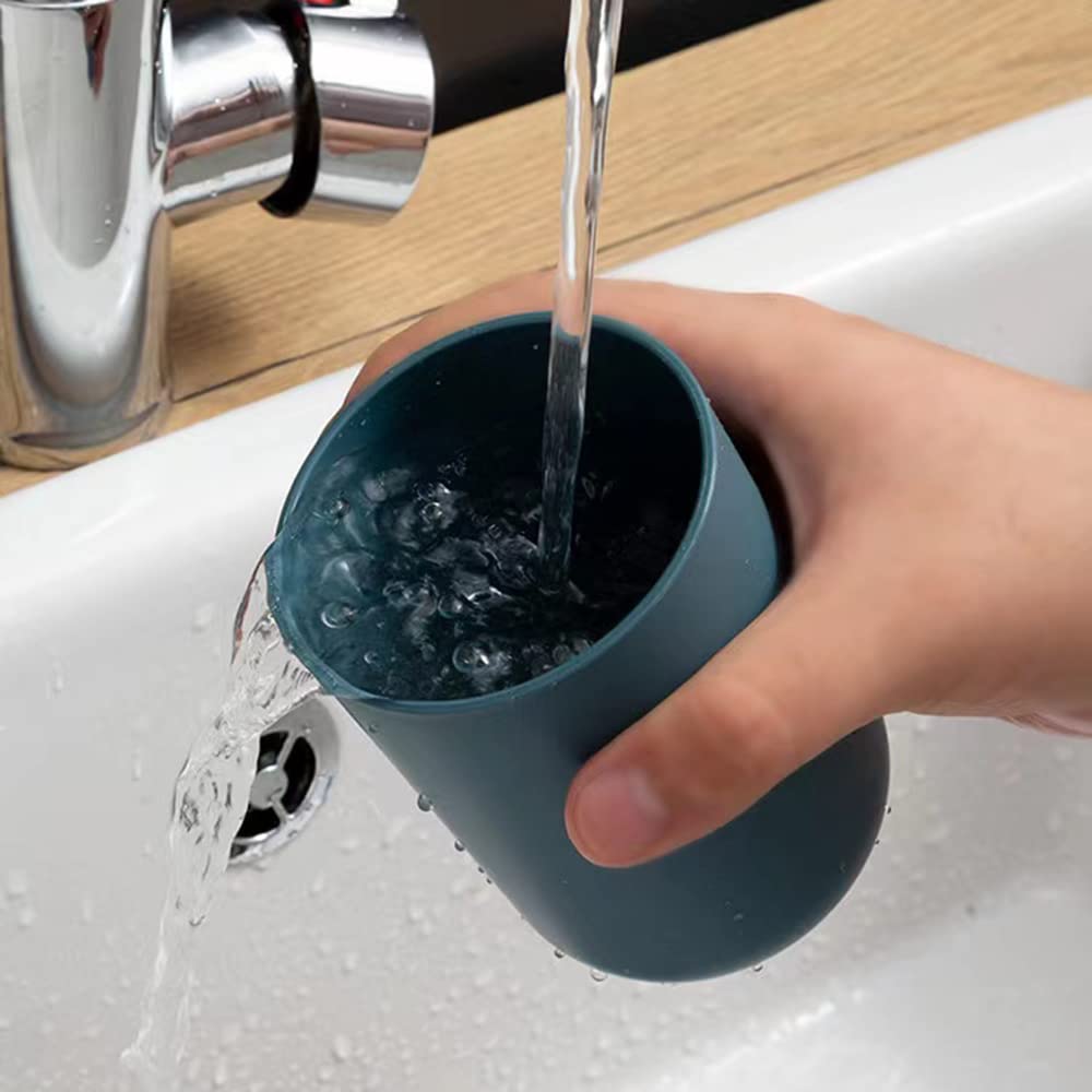 Multipurpose Wall Mount Toothbrush Holder Plastic Stand With 2 Cup  (1 Set) - Happy Price - Image 3