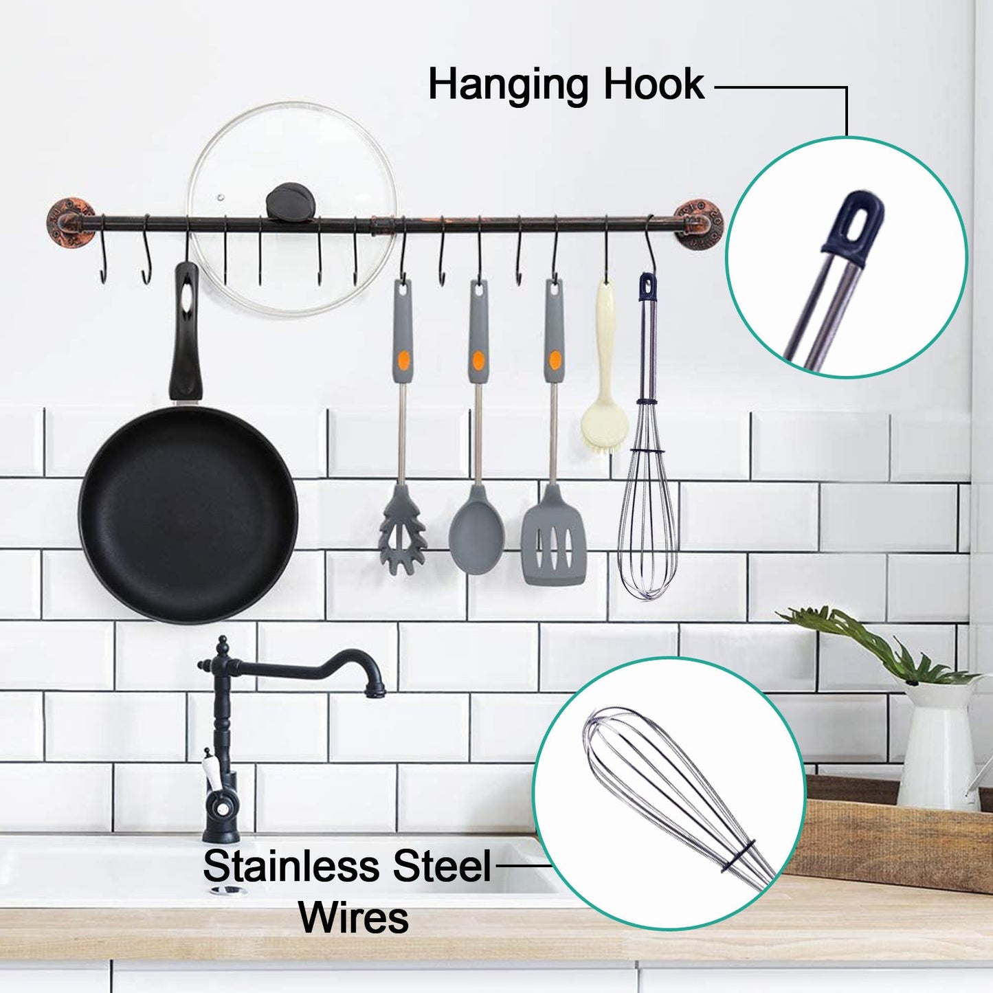 Stainless Steel Wire Whiskballoon Whiskegg Frother Milk  Egg Beater (10 Inch) - Happy Price - Image 5
