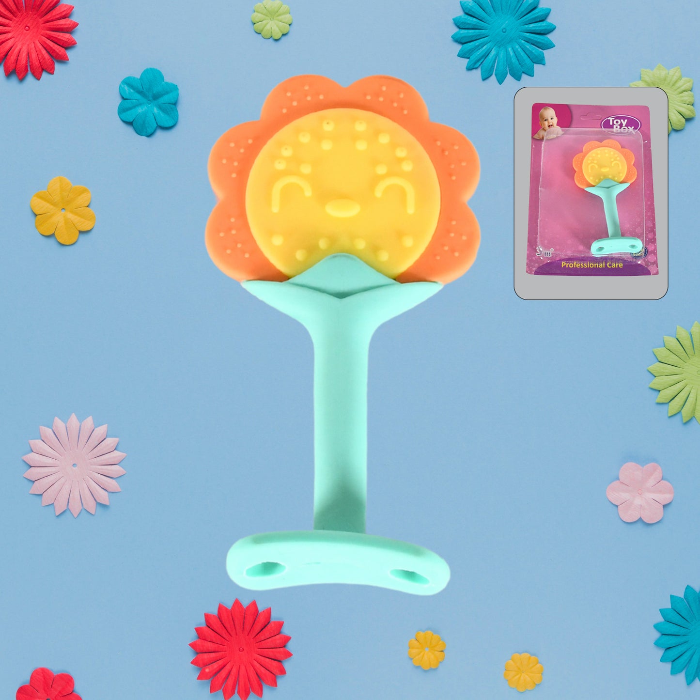 Baby Silicone Teether Fruit Teether For Toddlers100 Food Grade Silicone Teether Non-toxic  Latex Free Suitable For Kids Above 3 Months Sunflower Moon Shape(1 Pc) - Happy Price - Image 2