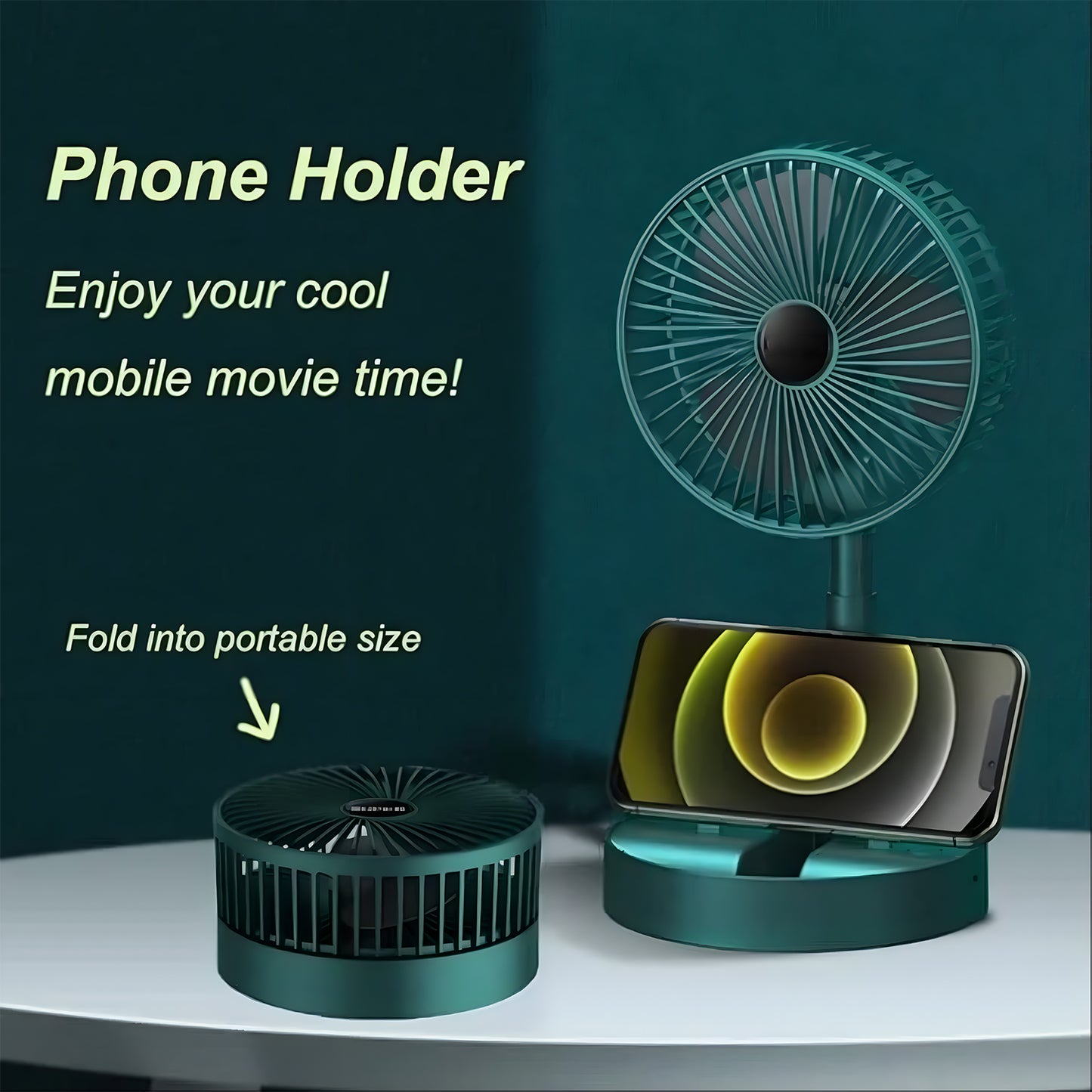 Telescopic Electric Desktop Fan Height Adjustable Foldable  Portable For Travelcarry  Silent Table Top Personal Fan For Bedside Office Table (Battery Not Include) - Happy Price - Image 8