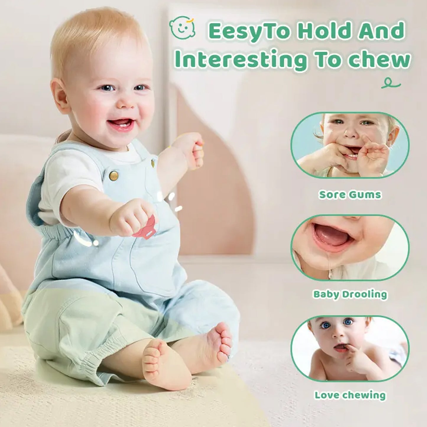 Silicone Baby Teether Pack Of 1 (Mix Design  Color) - Happy Price - Image 4