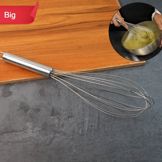 Large Stainless Steel Balloon Whisk, 30cm Heavy-Duty Kitchen Tool for Mixing and Whipping (1 Pc)