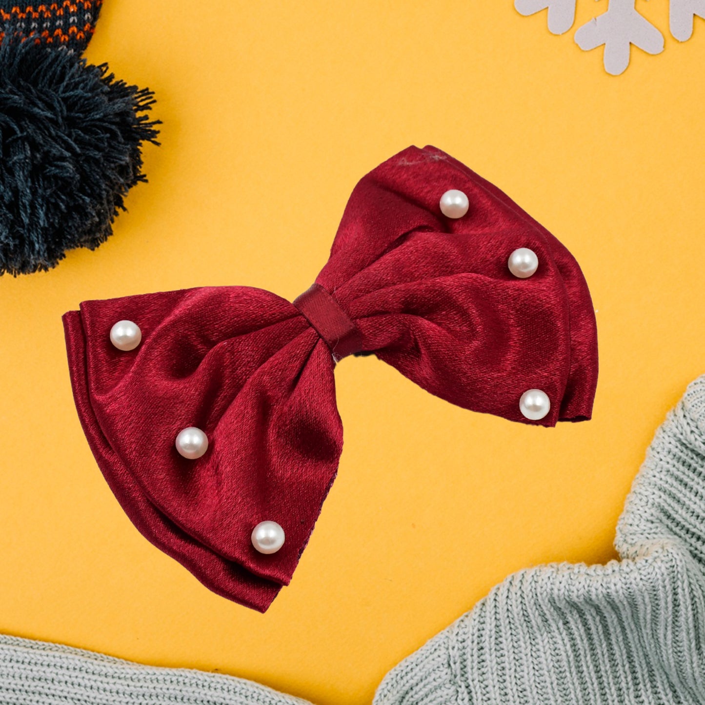 Hair Bow Knot Clip Suitable For Girls (1 Pc  Multicolour) - Happy Price - Image 4