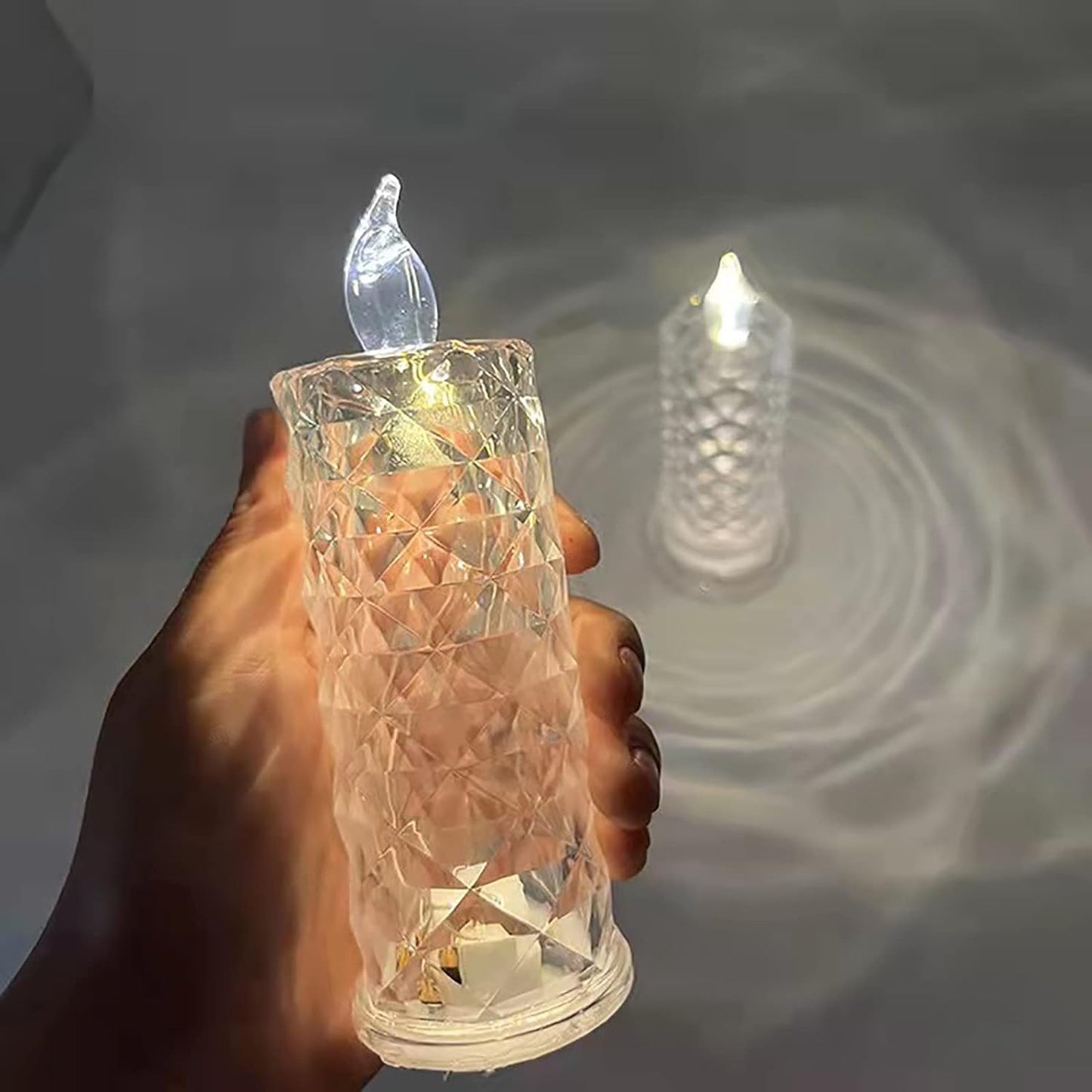Transparent Rose LED Candle Light - Flameless & Smokeless Decorative Crystal Effect (1 Pc) - Happy Price - Image 2