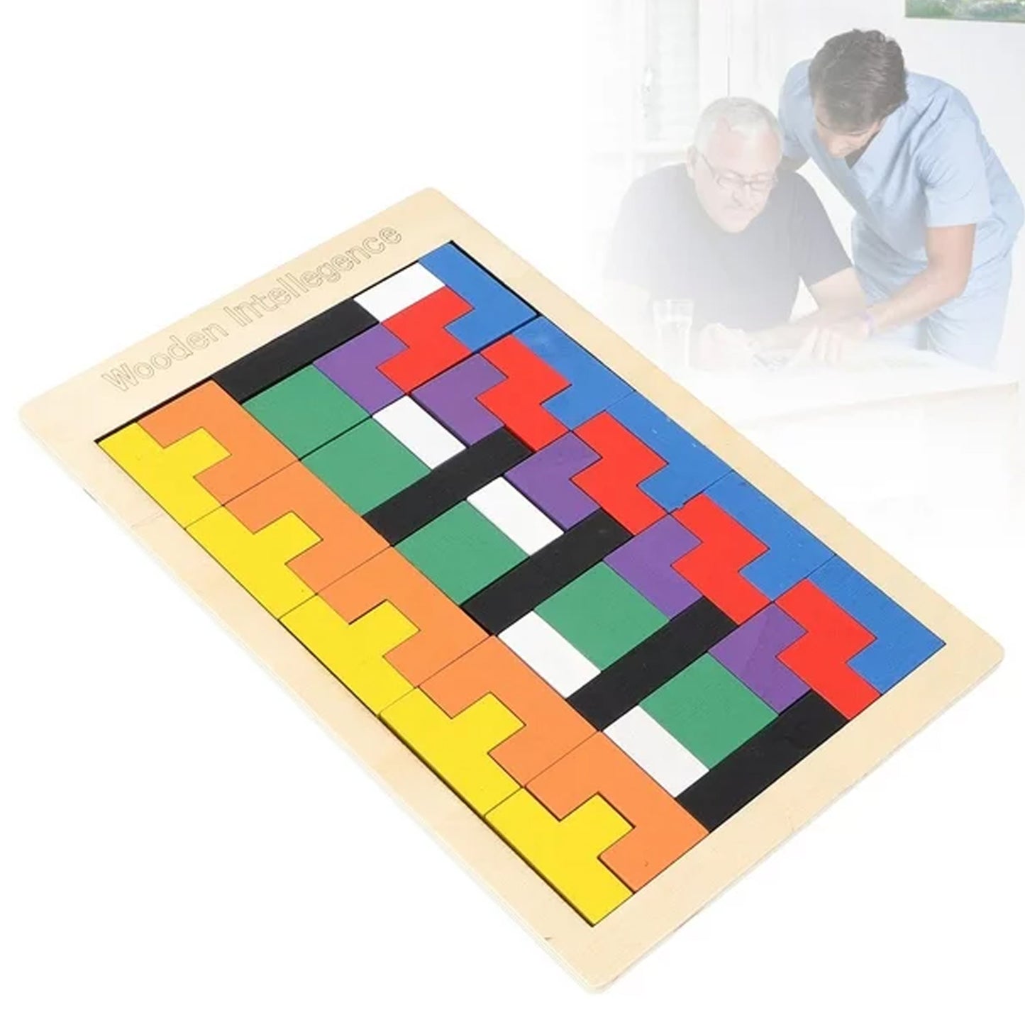 Wooden Blocks Puzzle Childrens Educational Toys Russian Block Block Puzzle For Early Childhood Education And Relaxing Brain Toys Help Prevent - Happy Price - Image 3