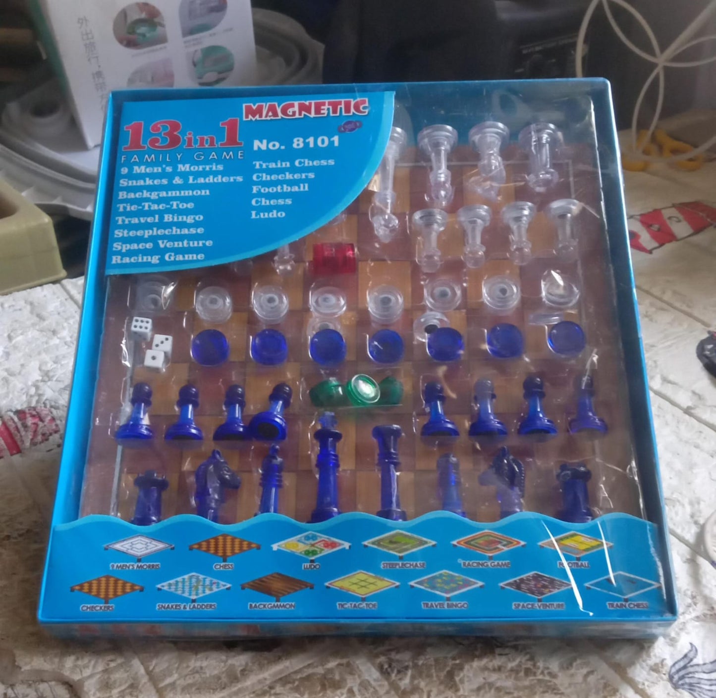 3 In 1 Family Board Game Chess Snakes  Ladders Ludo Tic-tac-toe Checkers Travel Bingo Football Space Venture Steeplechase Set For Kids - Happy Price - Image 7