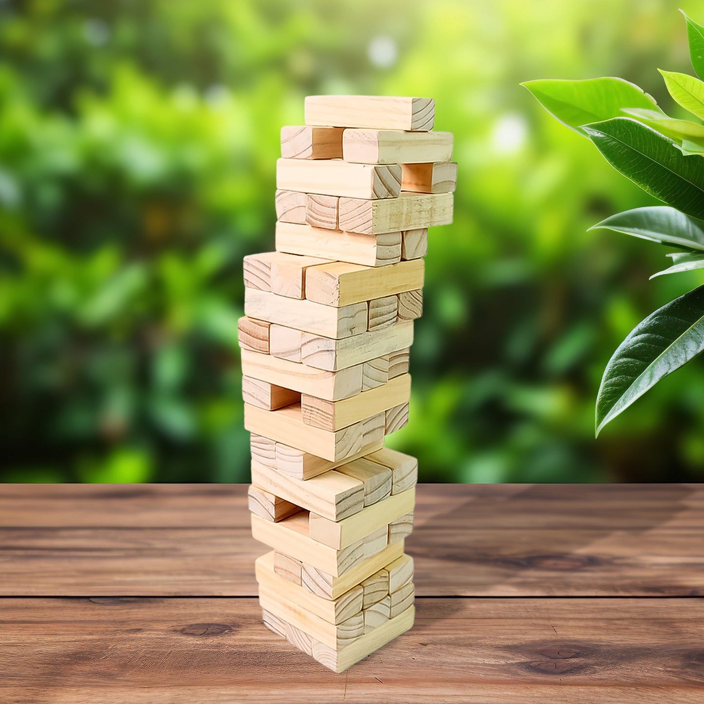 Wooden Tumbling Stacking Tower Game (48 Pcs Blocks 2 Dices) - Happy Price - Image 3