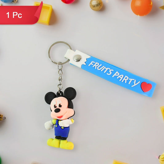 Cute Cartoon Silicone 3d Key Chain With Metal Hook  Strap (Pack Of 1) - Happy Price - Image 1