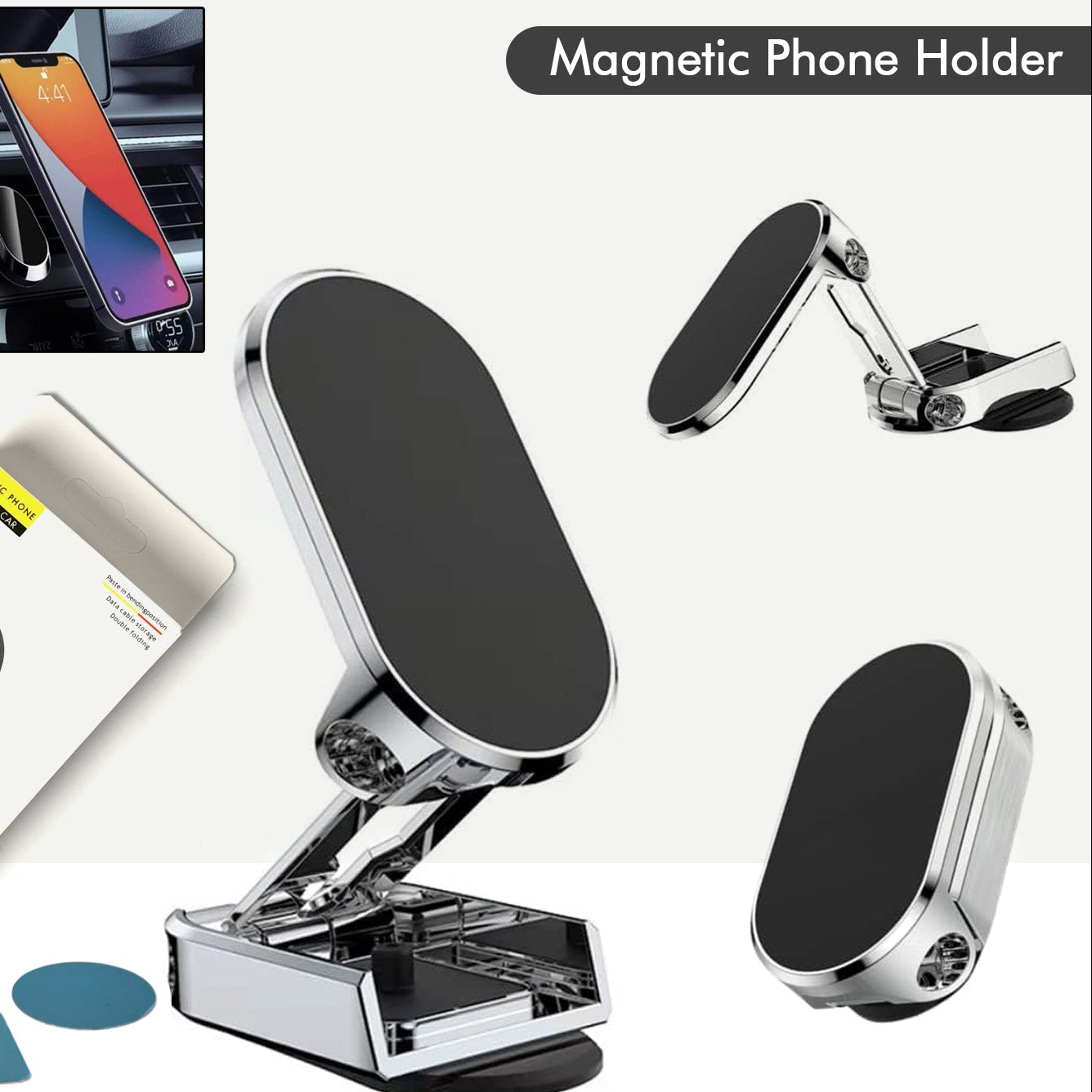 360 Rotating Magnetic Alloy Car Phone Mount - Pack of 1