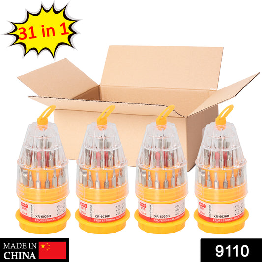 (Set Of 4pc) Screwdriver Set Steel 31 In 1 With 30 Screwdriver Bits Professional Magnetic Driver Set