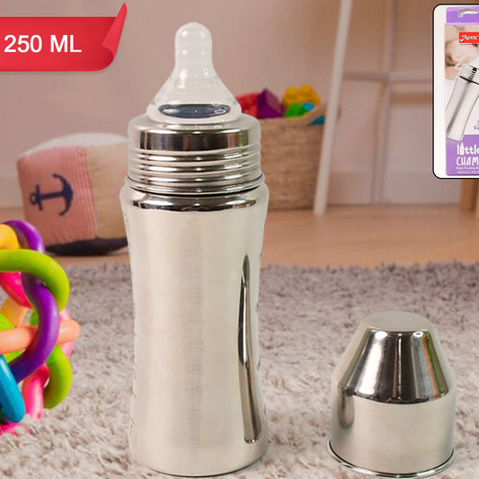 Apex Stainless Steel Little Champ Baby Feeding Bottle  (250 Ml) - Happy Price - Image 1