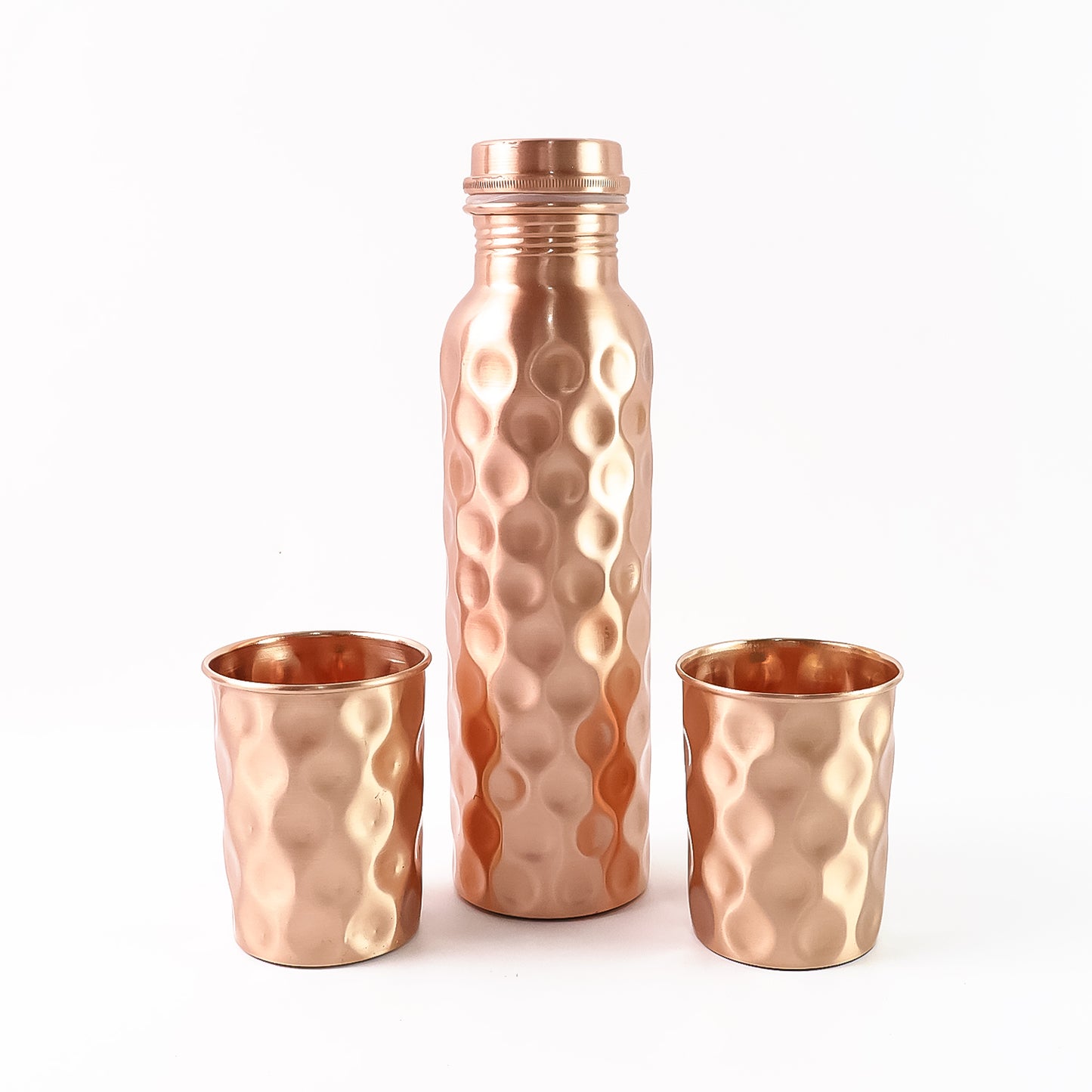 Copper Water Bottle 2 Glasses With Gift Box (3 Pcs Set) - Happy Price - Image 2