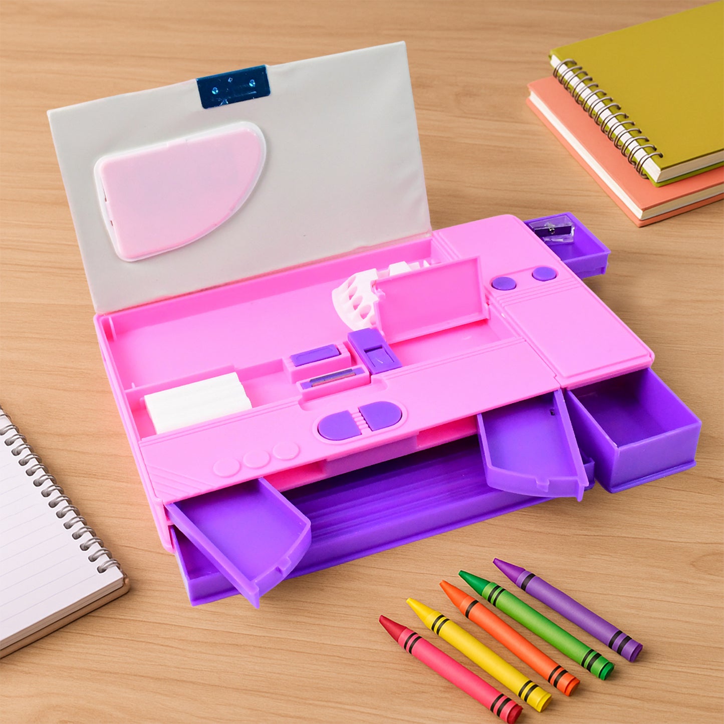 Multi-functional Space Theme Pencil Box With Built-in Calculator (1 Pc) - Happy Price - Image 6