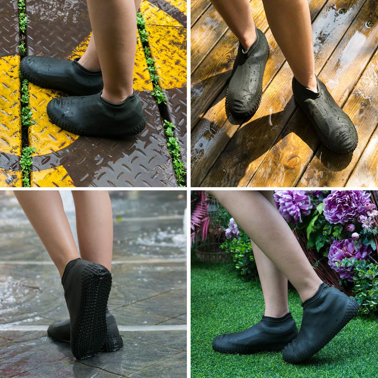 Reusable Silicone Shoe Covers for Rain Protection - Large Size