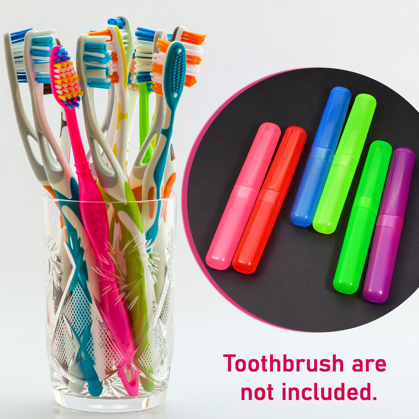 6pc Plastic Toothbrush Cover Anti Bacterial Toothbrush Container- Tooth Brush Travel Covers Case Holder Cases - Happy Price - Image 2