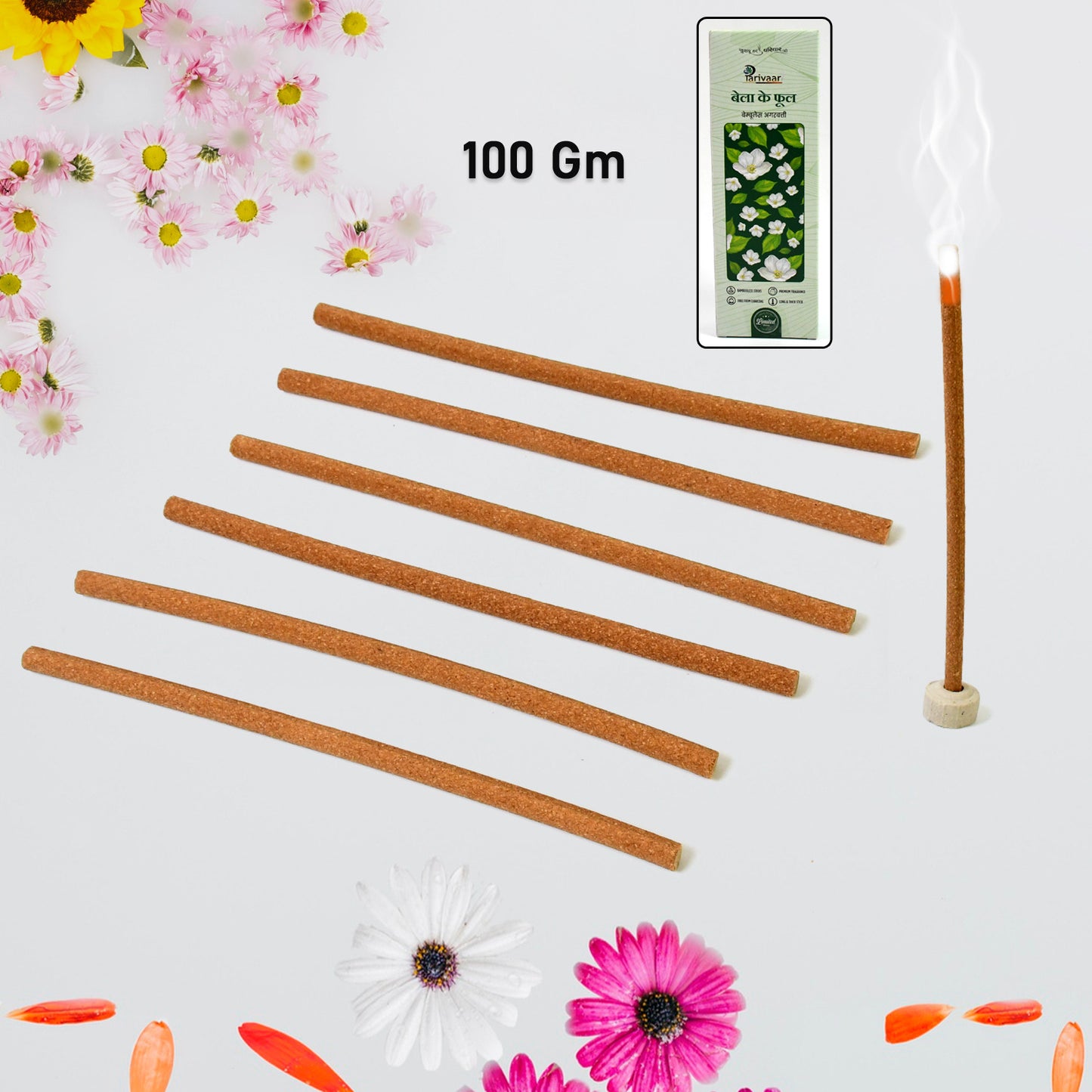 Bela Ke Phool Premium Incense Sticks  Agarbatti (100 Gm  With Stand For Stick) - Happy Price - Image 7