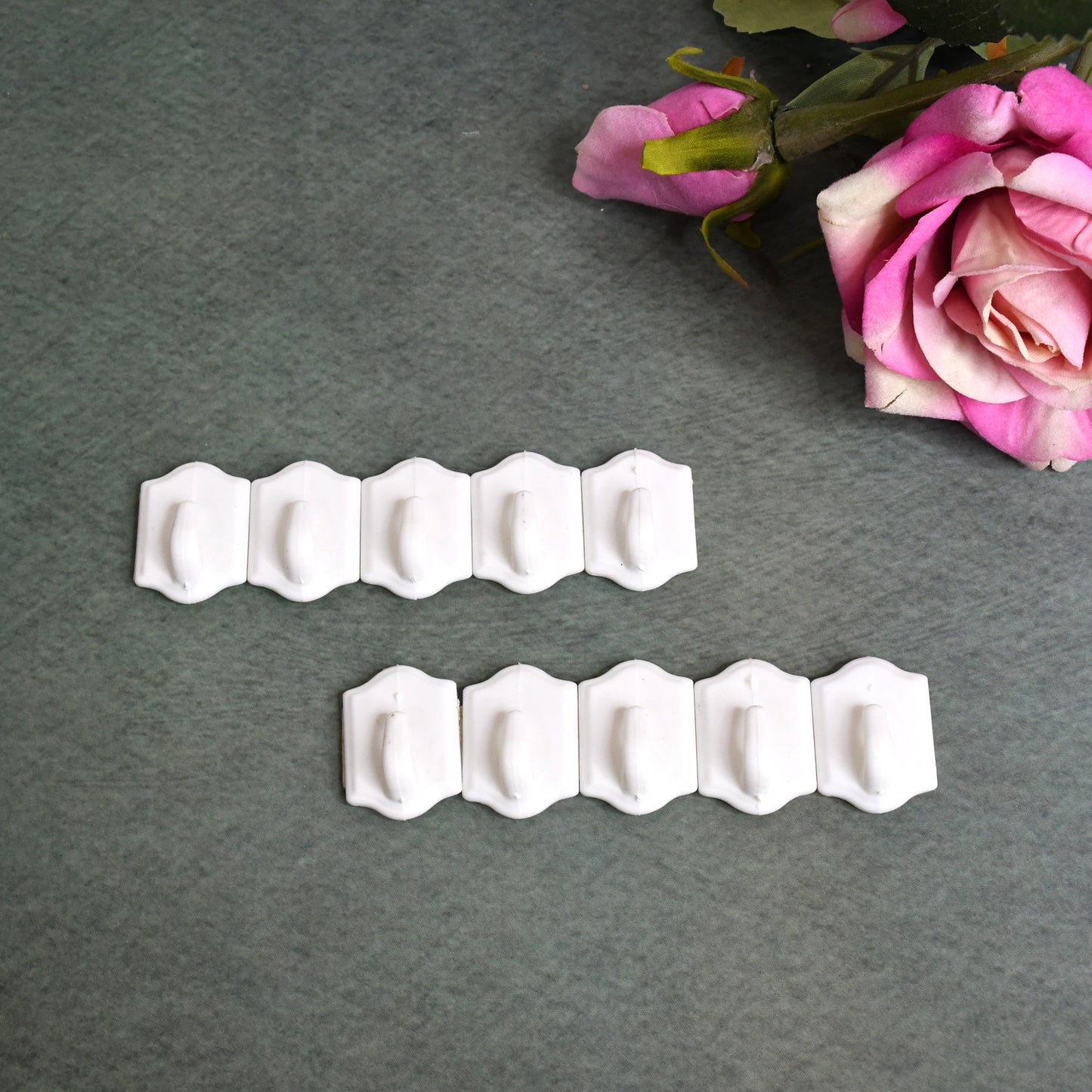 Small Adhesive Hooks For Wall Hanging Adhesive Hooks (10 Pcs Set) - Happy Price - Image 2