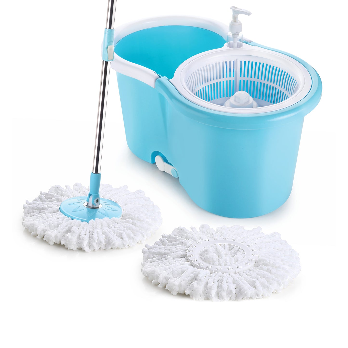 Plastic Spinner Bucket Mop 360 Degree Self Spin Wringing With 2 Absorbers For Home And Office Floor Cleaning Mops Set - Happy Price - Image 7