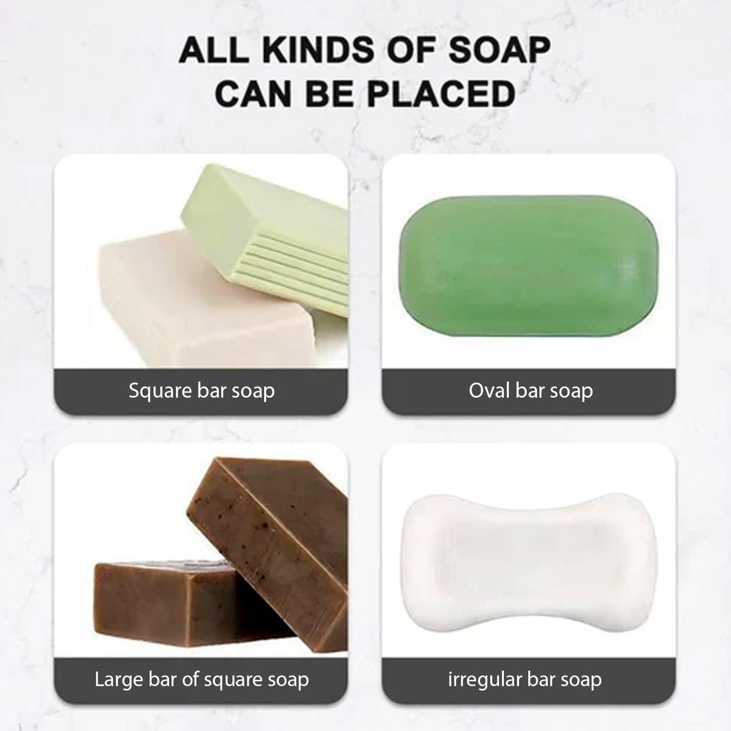 Wall Mounted Soap Dish with Self-Draining Waterfall Design - No Drilling Required - Happy Price - Image 5