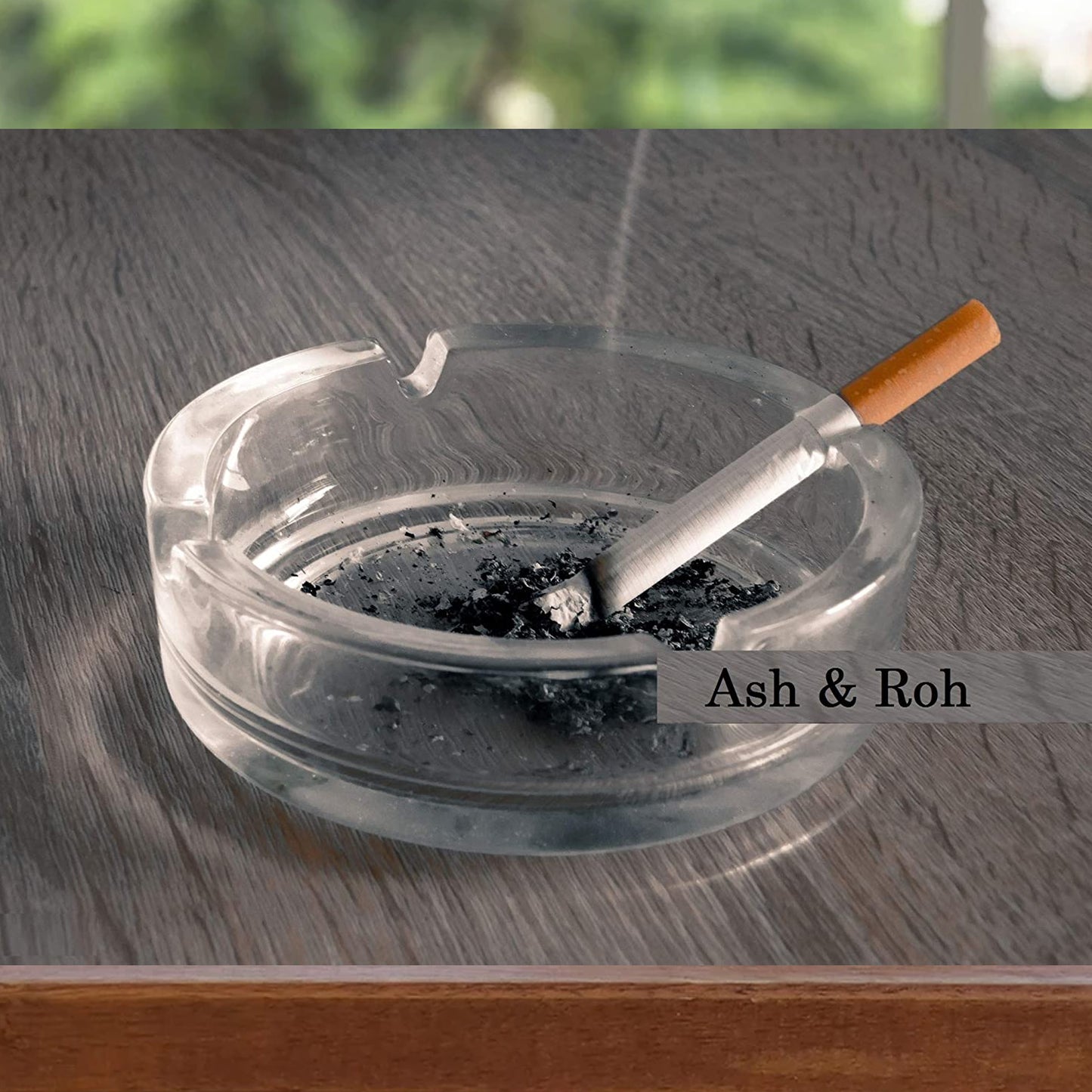 Glass Classic Crystal Quality Cigar Cigarette Ashtray Round Tabletop For Home Office Indoor Outdoor Home Decor - Happy Price - Image 6