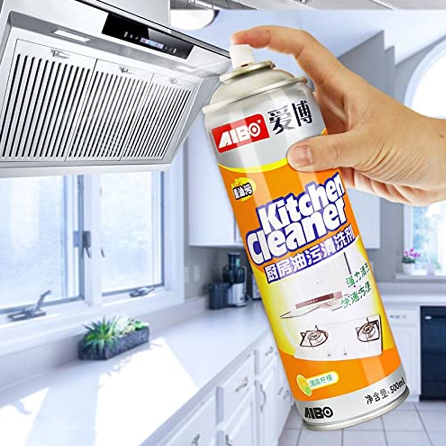 Multipurpose Bubble Foam Cleaner Kitchen Cleaner Spray Oil  Grease Stain Remover Chimney Cleaner Spray Bubble Cleaner All Purpose Foam Degreaser Spray (500 Ml) - Happy Price - Image 3