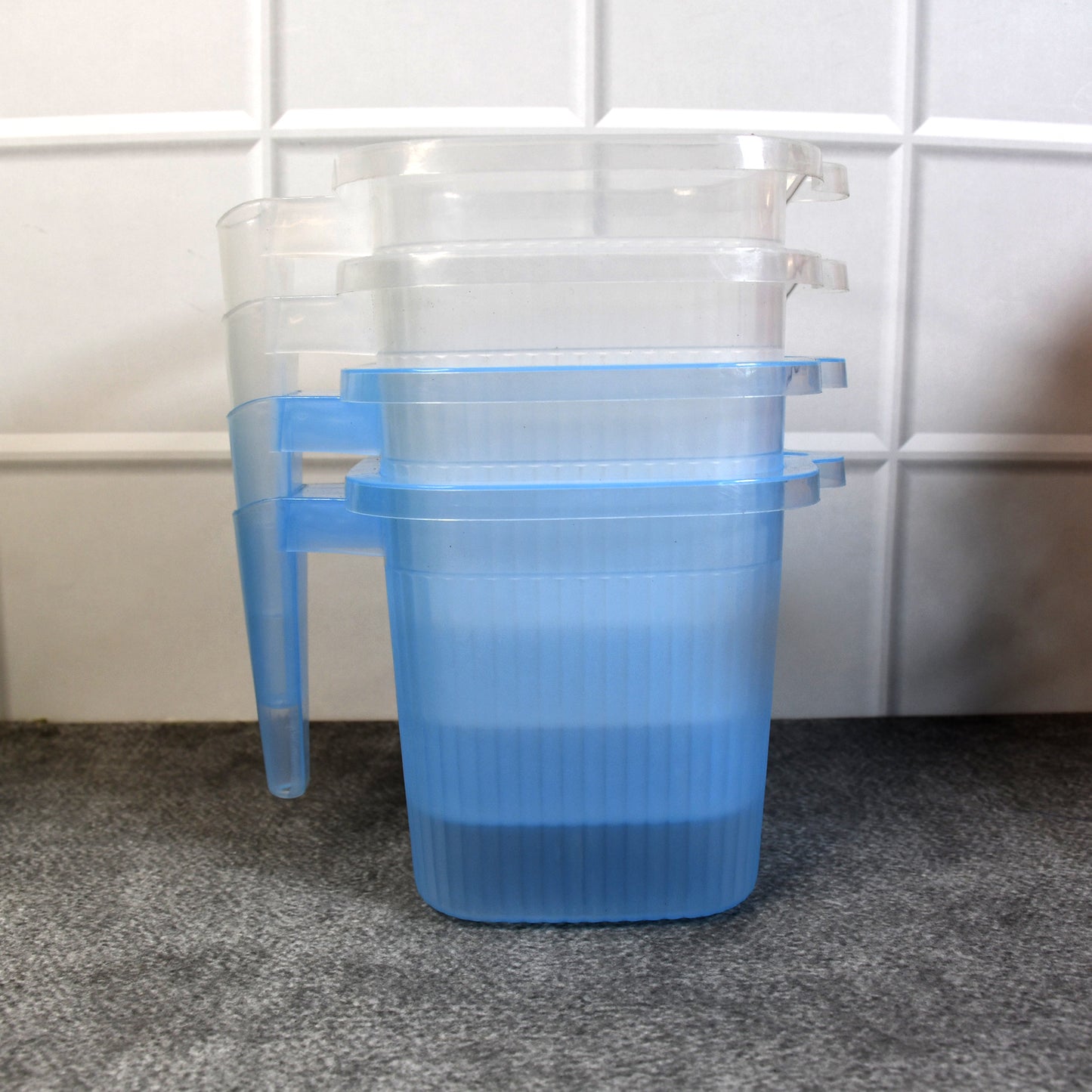 Plastic Transparent Bathroom Water Mug (4 Pc  Mix Colour  1000 Ml) - Happy Price - Image 7