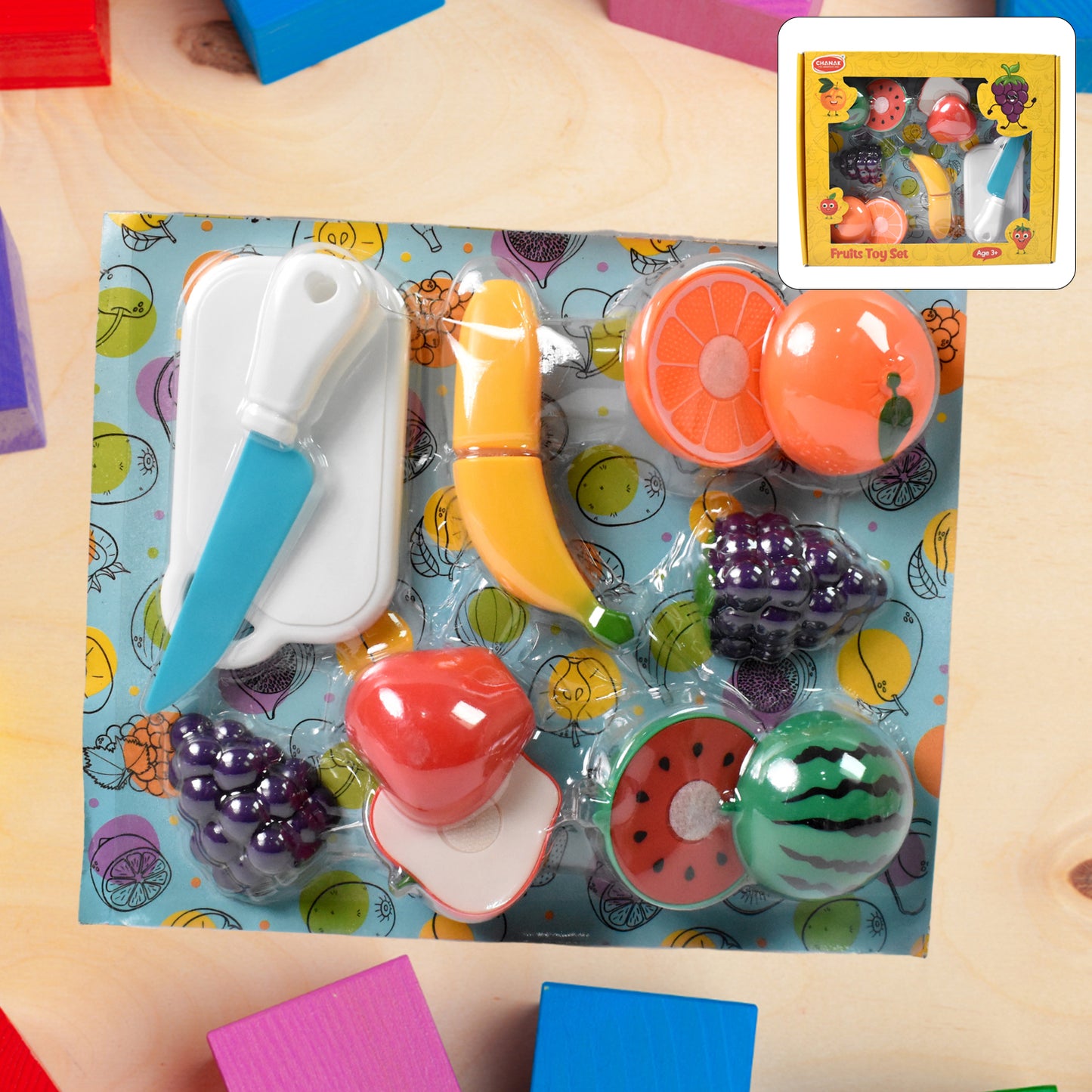 Realistic Sliceable Fruits Cutting Play Toy Set (7 Pcs Set) - Happy Price - Image 3