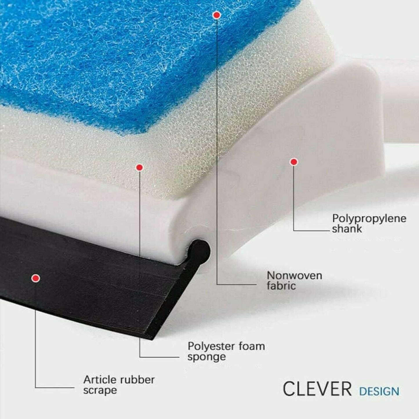 2 In 1 Glass Wiper Cleaning Brush Mirror Grout Tile Cleaner Washing Pot Brush Double-sided Glass Wipe Bathroom Wiper Window Glass Wiper - Happy Price - Image 5