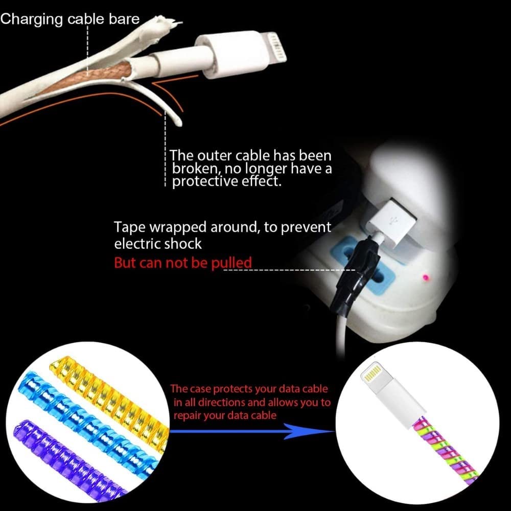 Metallic Finish Cable Spiral Protectorwire Repairpet Cord Protectorheadphone Saver Cable Wrapcover For Mac Charging Cable - Happy Price - Image 4