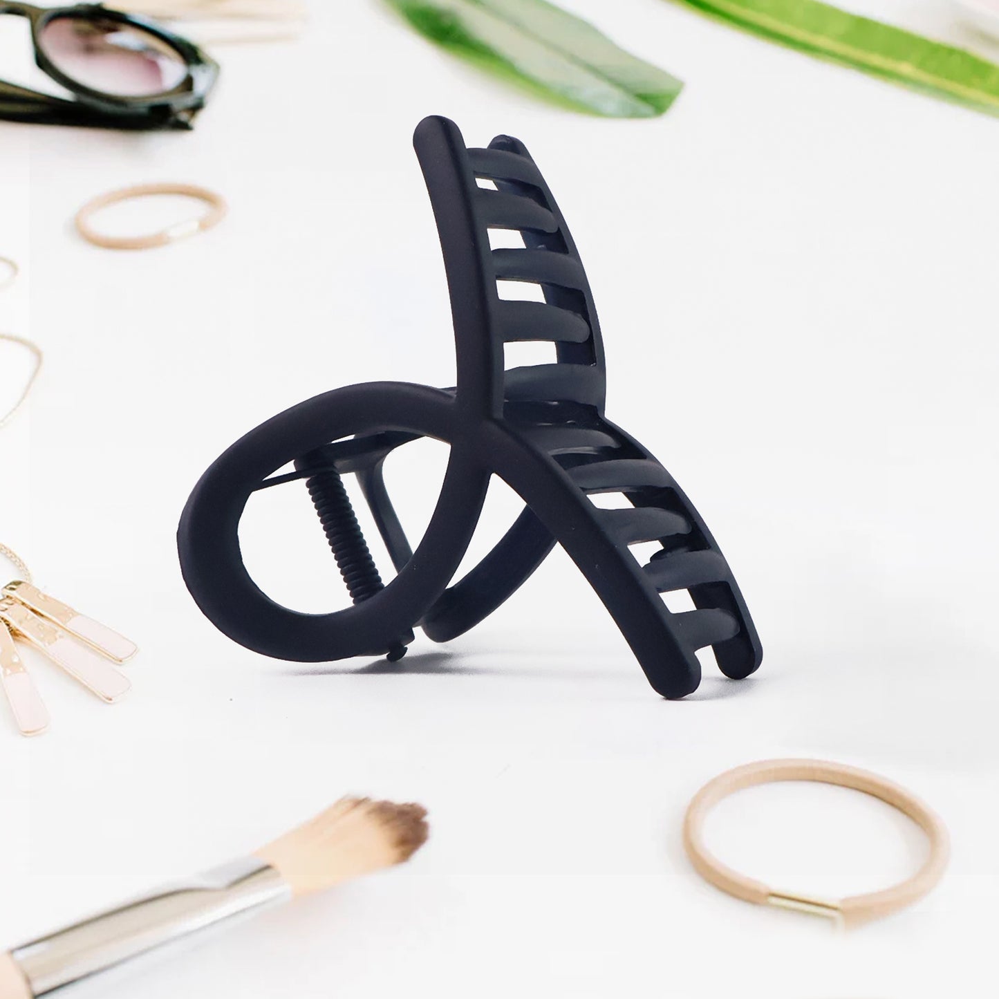 12 Pc Matte Finish Plastic Hair Clamps - Assorted Designs for Women