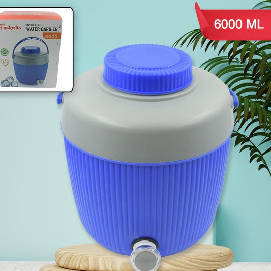 Insulated Water Jug Insulated Plastic Water Jug With A Sturdy Handle Water Jug Camper With Tap Plastic Insulated Water Water Storage Cool Water Storage For Home  Travelling (6000 Ml ) - Happy Price - Image 1