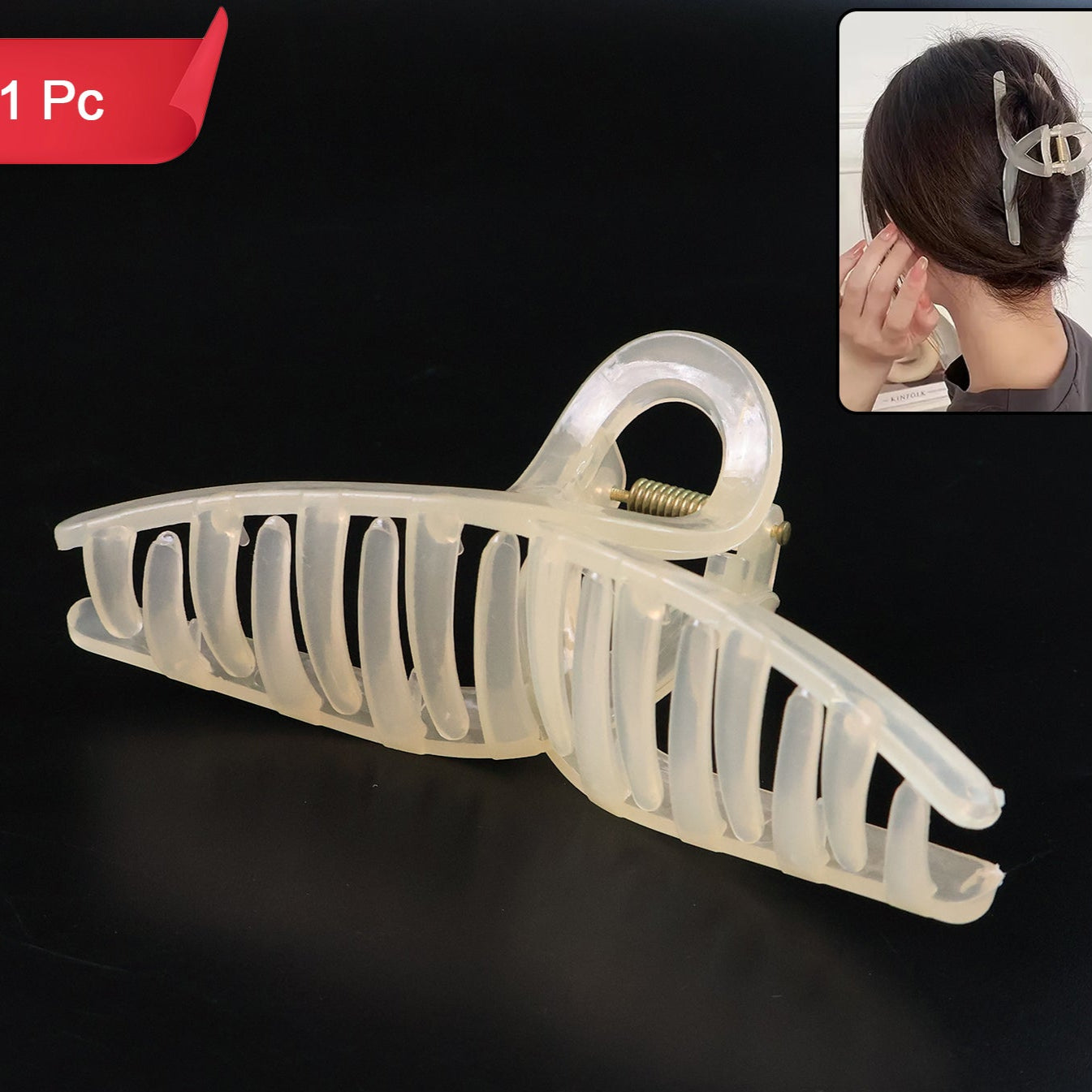Big Plastic Hair Claw Clips Strong Clips (1 Pc  Mix Color) Hair Accessories - Happy Price - Image 1