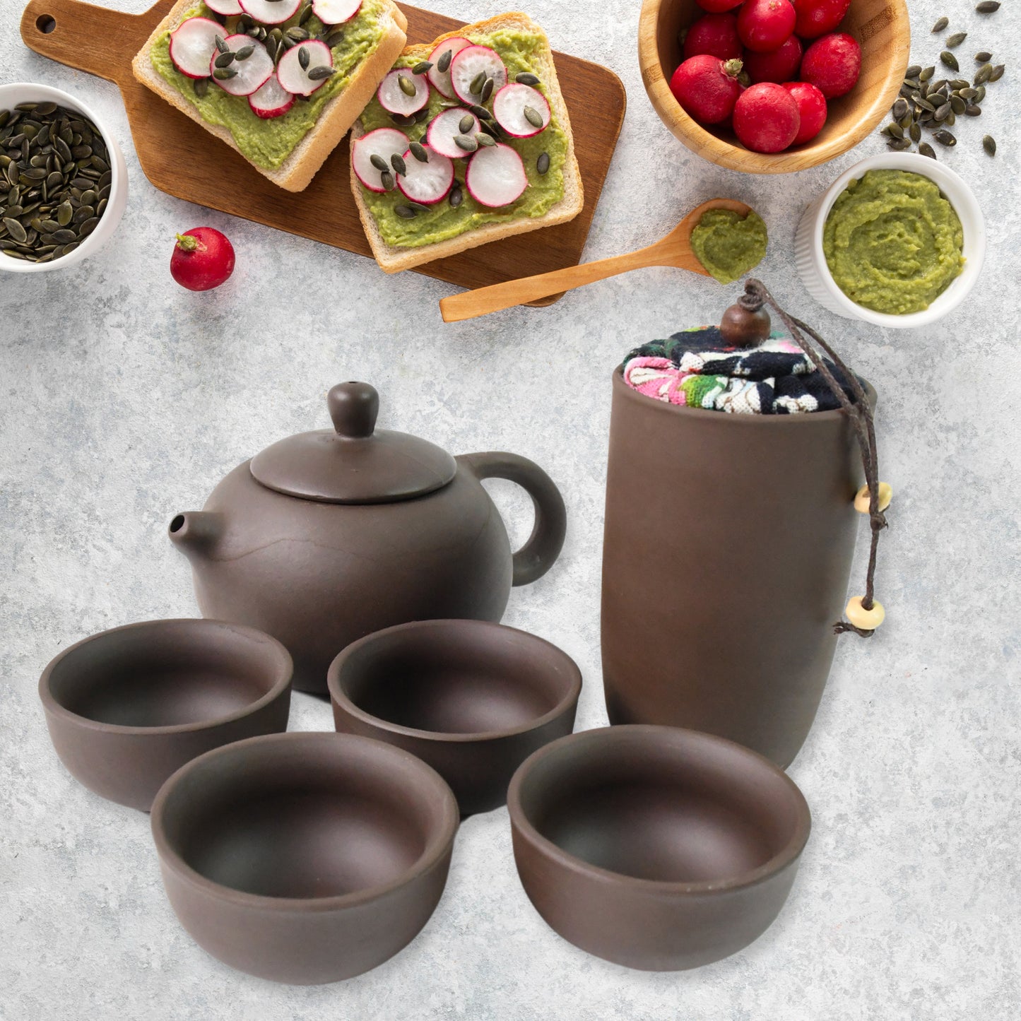 Portable Kung Fu Tea Set With A Portable Travel Bag (Set Of 6pcs) - Happy Price - Image 3
