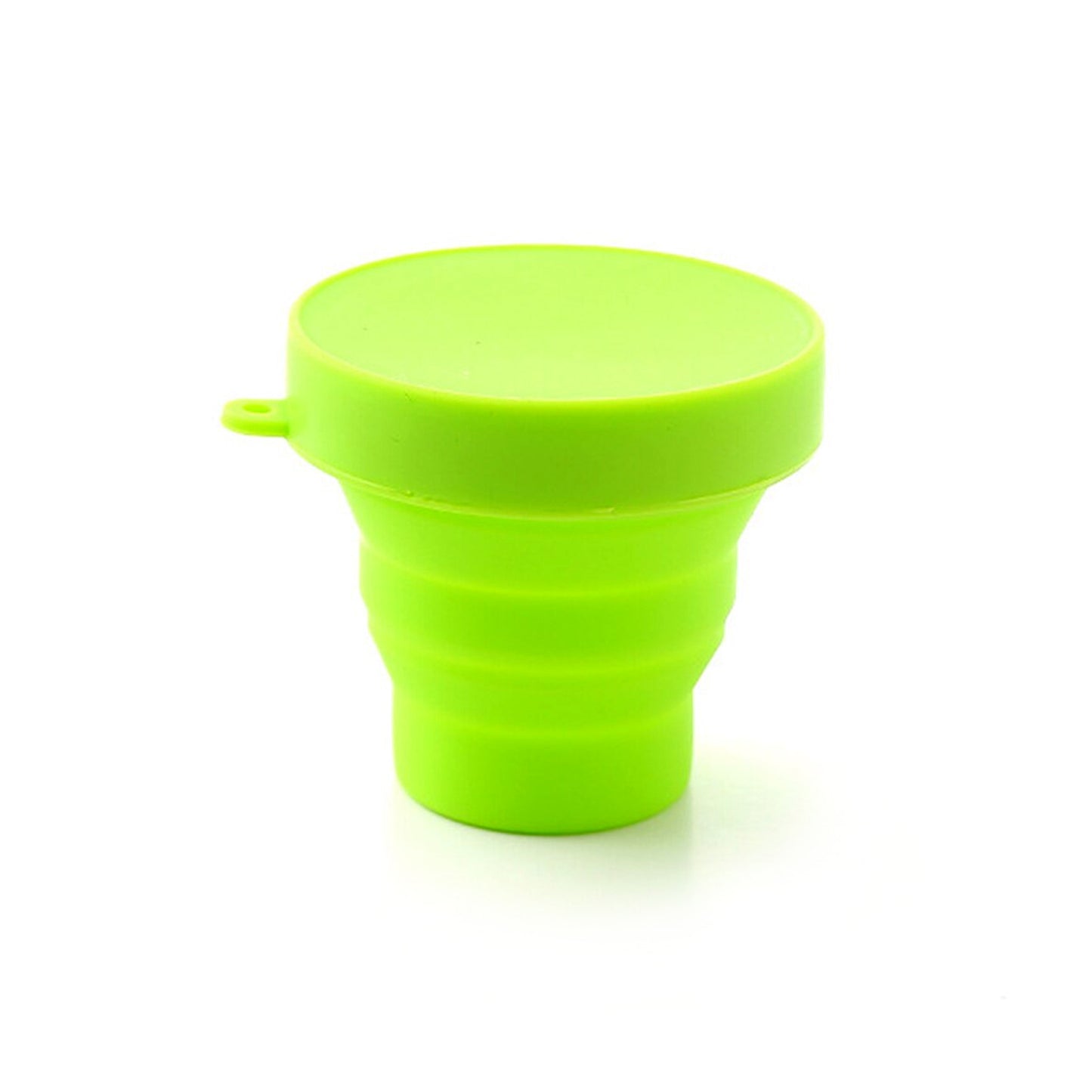 Round Silicone Foldable Glass  Cup Foldable Travel Mug With Lid (1 Pc) - Happy Price - Image 3