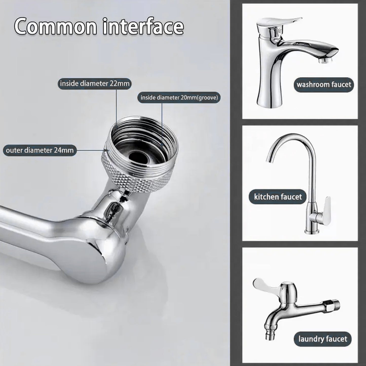 1080 Degree Rotating Faucet Extender with Dual Spray Modes - Flexible Sink Aerator for Kitchen & Bathroom - Happy Price - Image 4