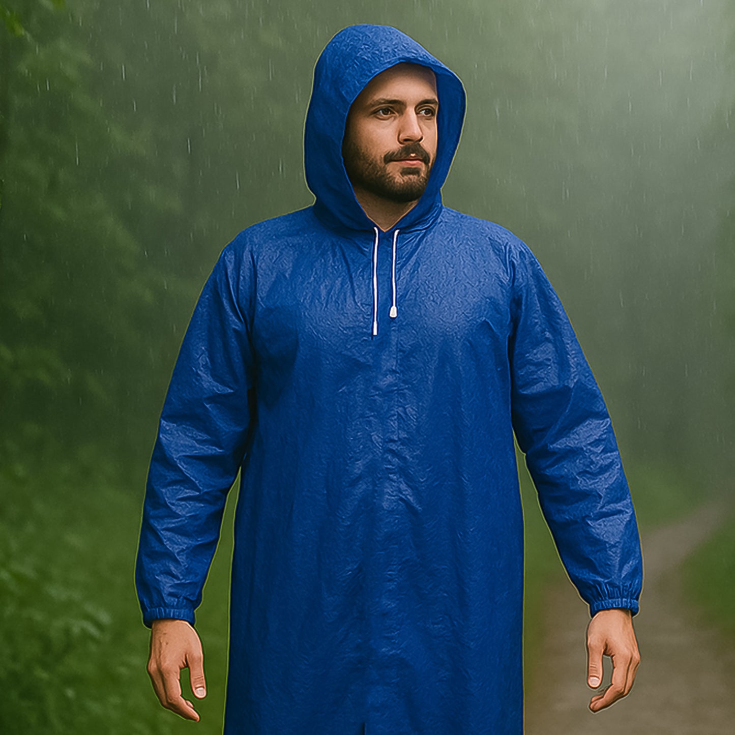 Large Durable Waterproof Hooded Raincoat For Men (1 Pc) - Happy Price - Image 5