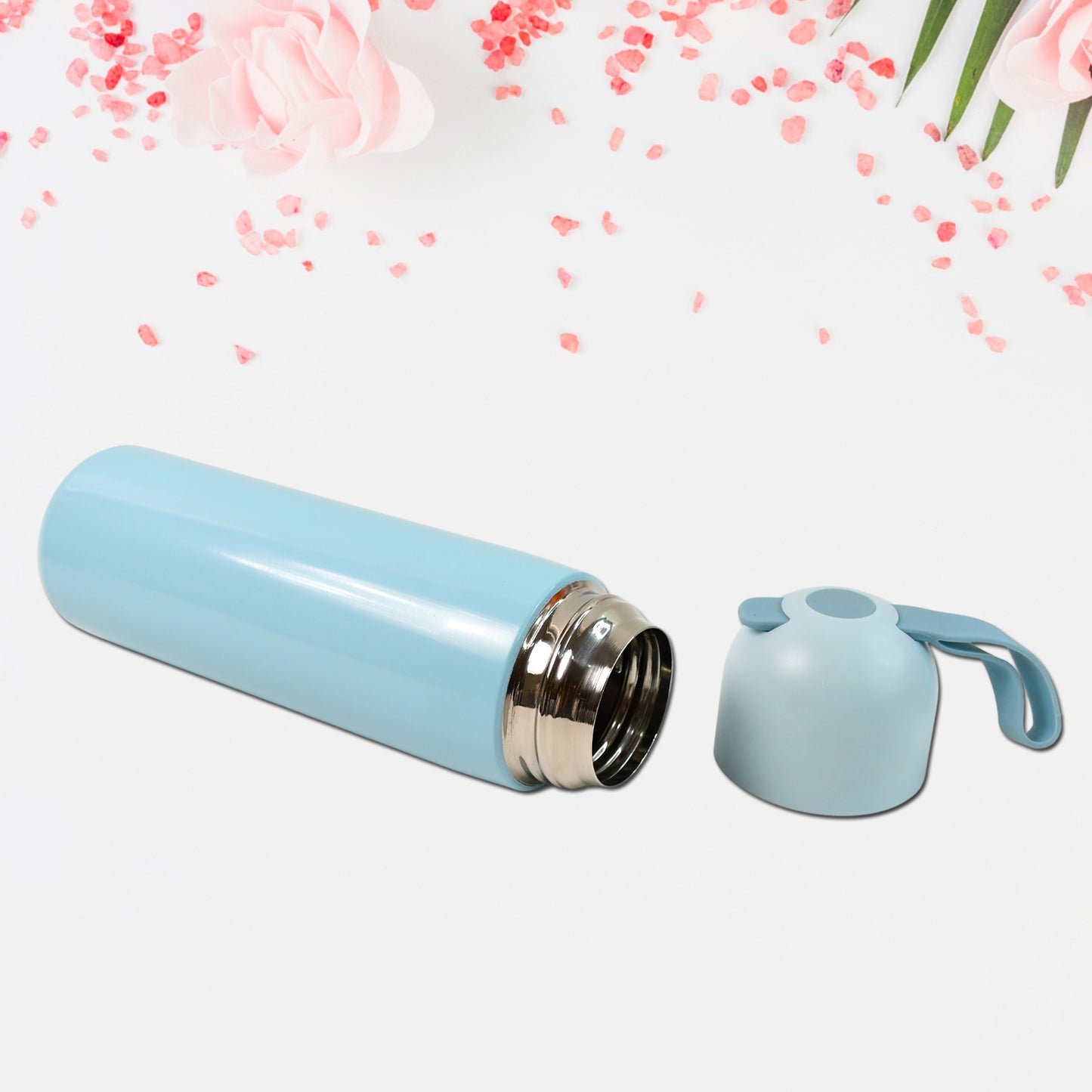Stainless Steel Water Bottle With Handle Easy To Carry Fridge Water Bottle Leak Proof Rust Proof Hot  Cold Drinks Gym Sipper Bpa Free Food Grade Quality Steel Fridge Bottle For Officegymschool (Approx 500 Ml) - Happy Price - Image 3