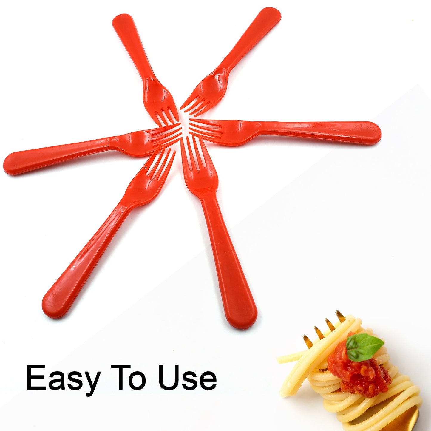 Plastic Fork Spoon Fork Spoon Set Fruit Fork Spoon Set  Baby Fork Spoonvegetable Fork Spoon Plastic Salad Spoon Dessert Spoon (6pc Set) - Happy Price - Image 6