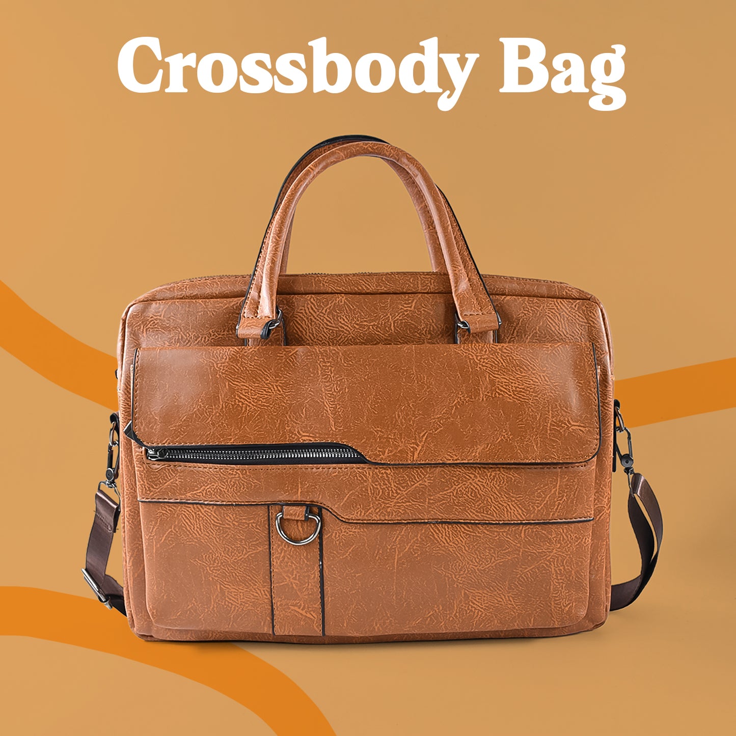 Premium Faux Leather Multipurpose Messenger Briefcase With Shoulder Strap (1 Pc) - Happy Price - Image 4