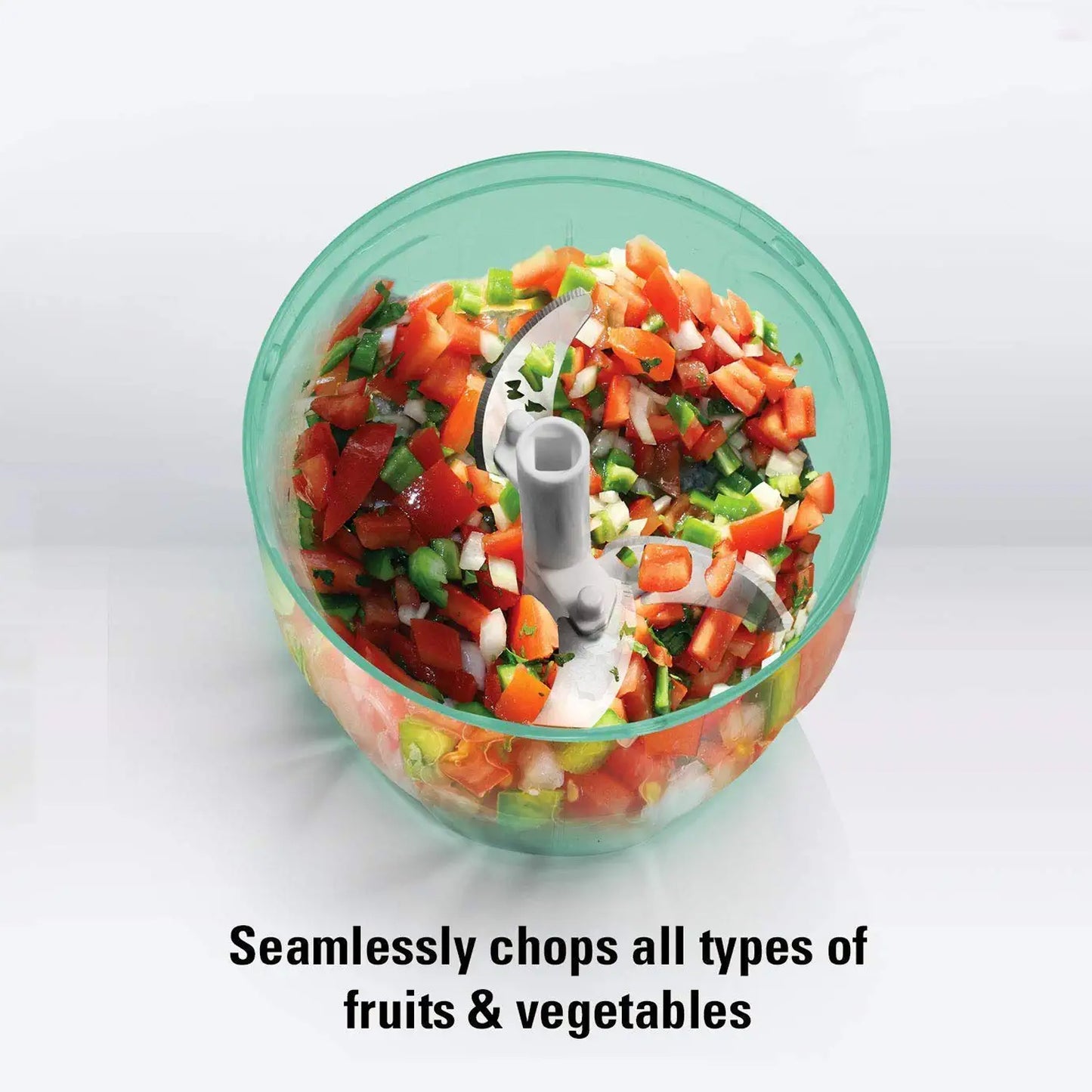 6 Blade 2in1 Manual Food Chopper Compact  Powerful Hand Held Vegetable Chopper (1000ml) - Happy Price - Image 7
