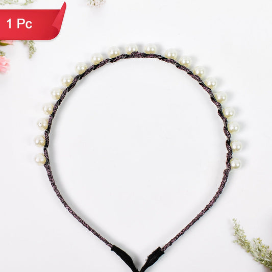 Hairband Pearls Fancy Party Hairband  (1 Pc  Mix Design) - Happy Price - Image 1