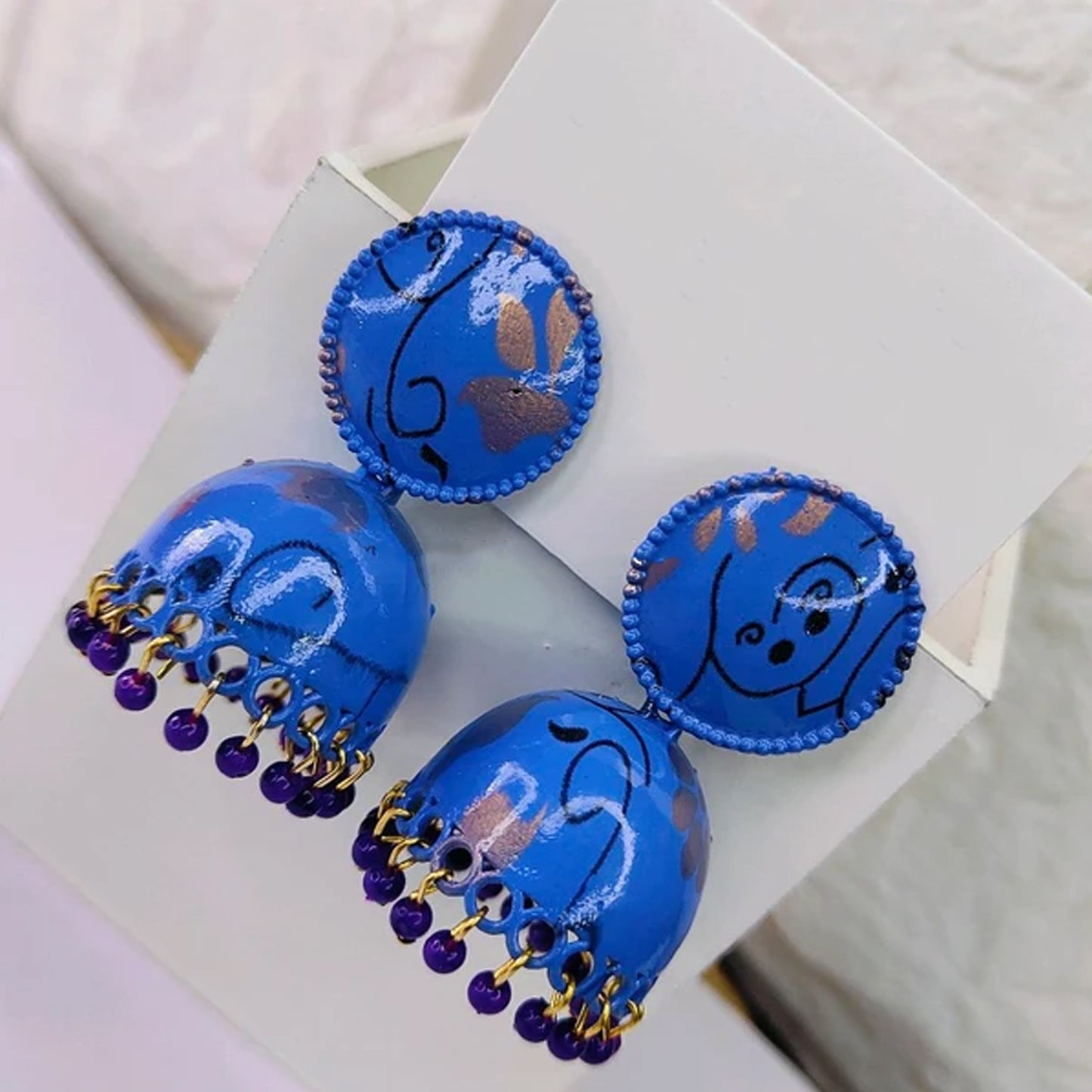 Jhumka Earrings  Buti For Women  Girls (1 Pair  Mix Color  Design) - Happy Price - Image 5