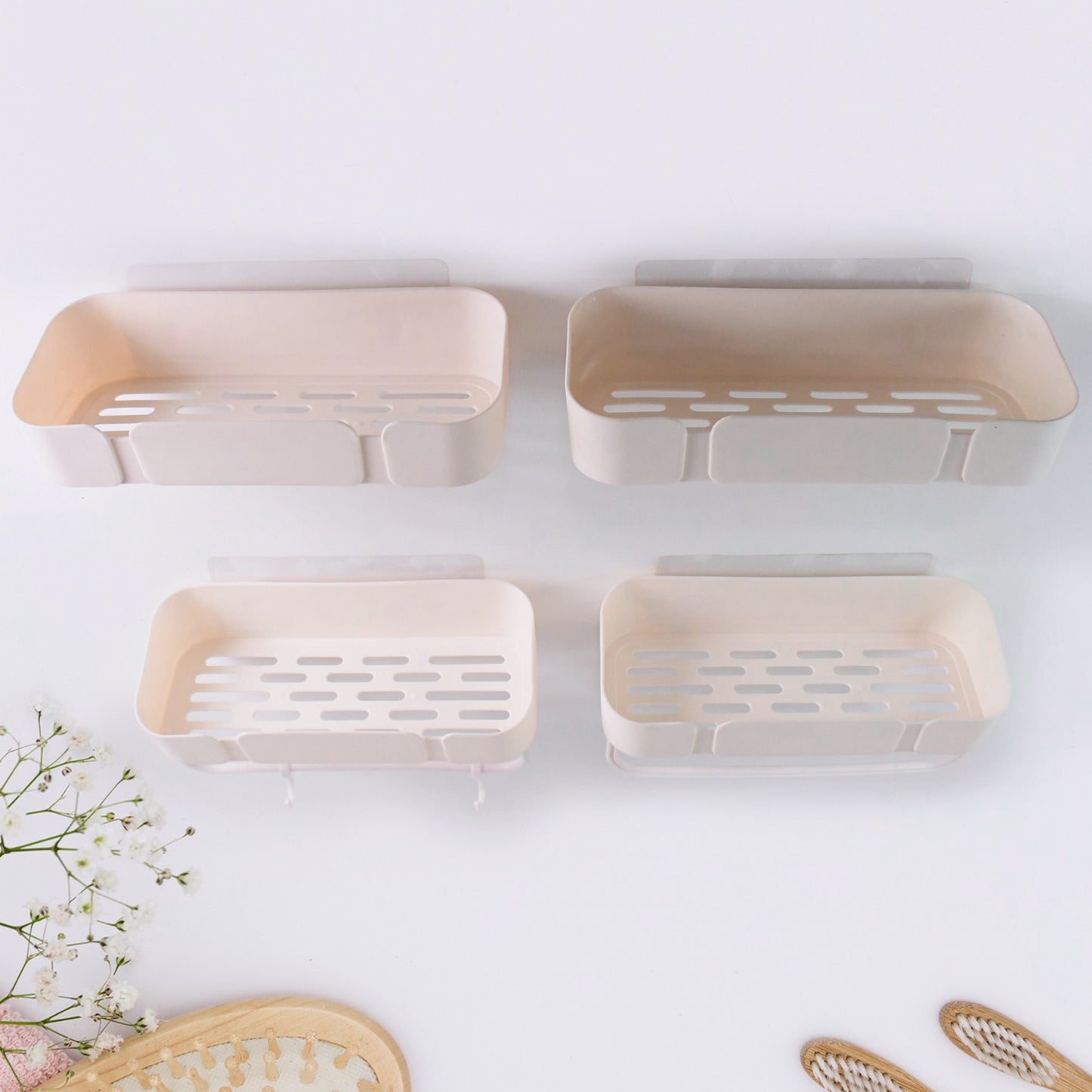 Multipurpose Kitchen Bathroom Wall Corner Shelf Rack (4 Pcs Set) - Happy Price - Image 3