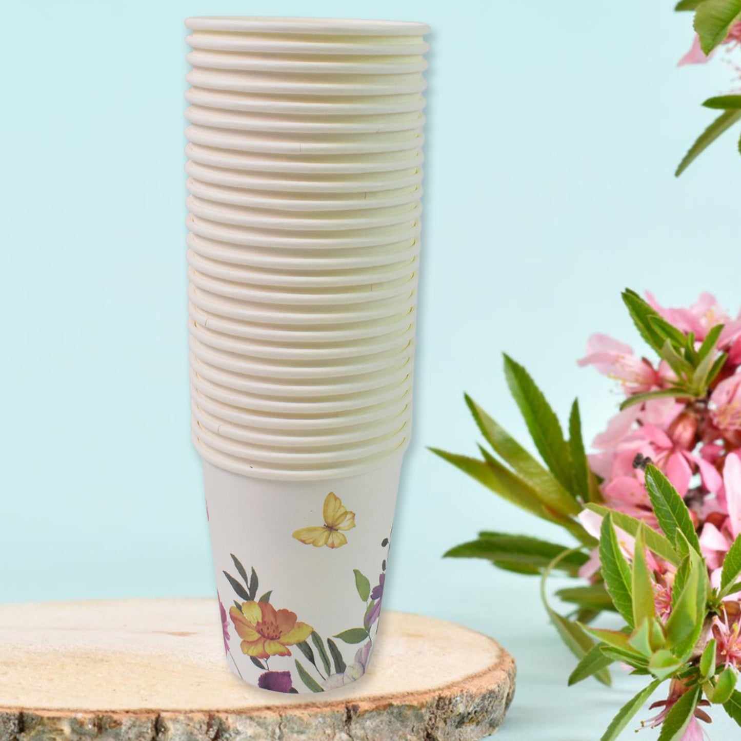 Disposable Paper Cups Disposable Tea Coffee Cups (24 Pcs Set  Mix Color  Design) - Happy Price - Image 3