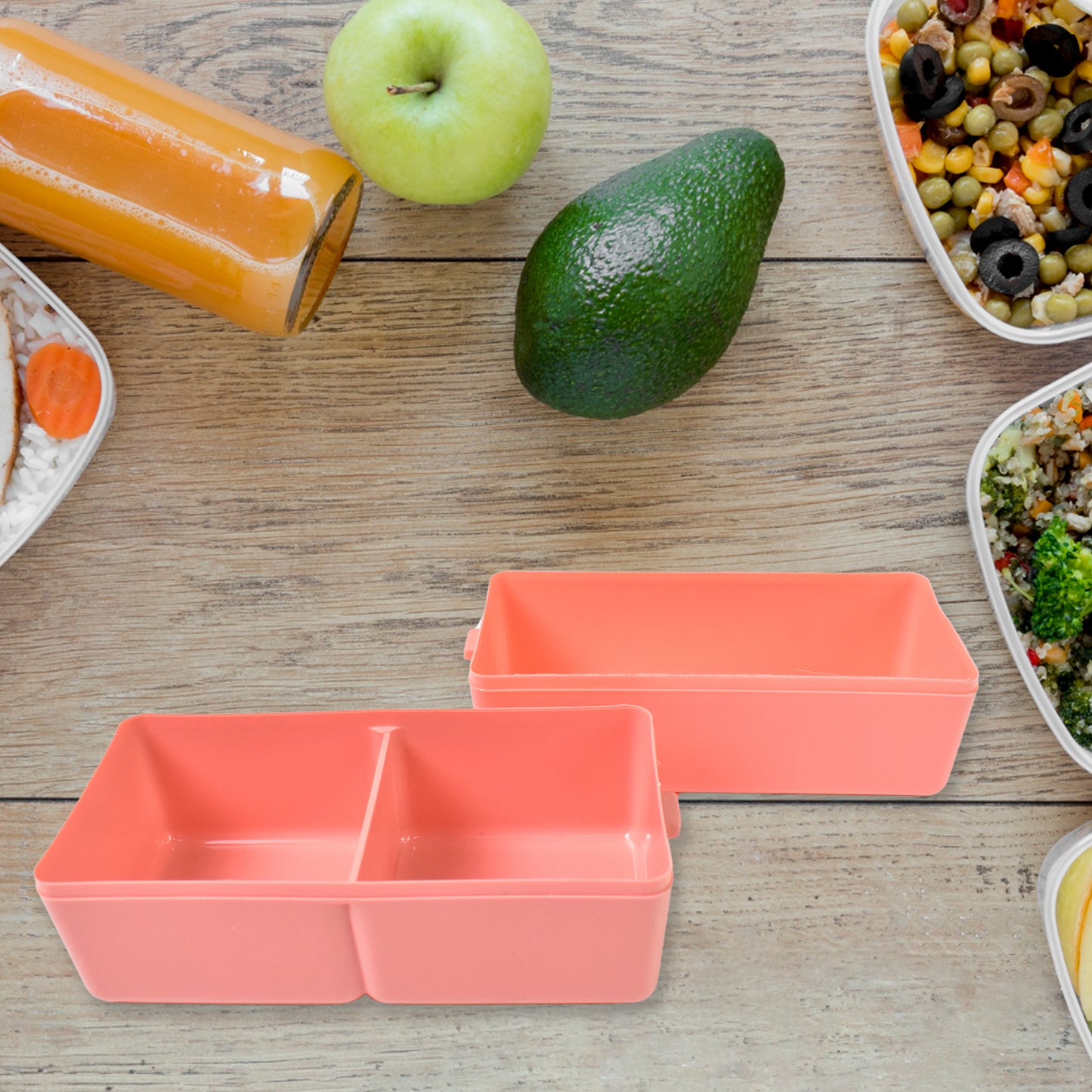 Plastic 3 Layer Leak Proof 3 Compartment Lunch Box For Office  (1 Pc) - Happy Price - Image 4