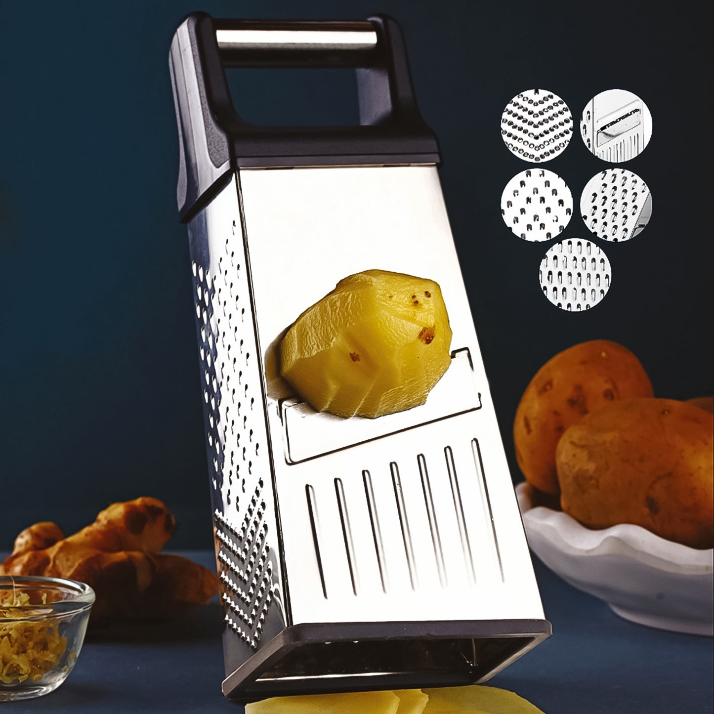 Apex 5-in-1 Master Stainless Steel Multipurpose Slicer And Grater - Happy Price - Image 2